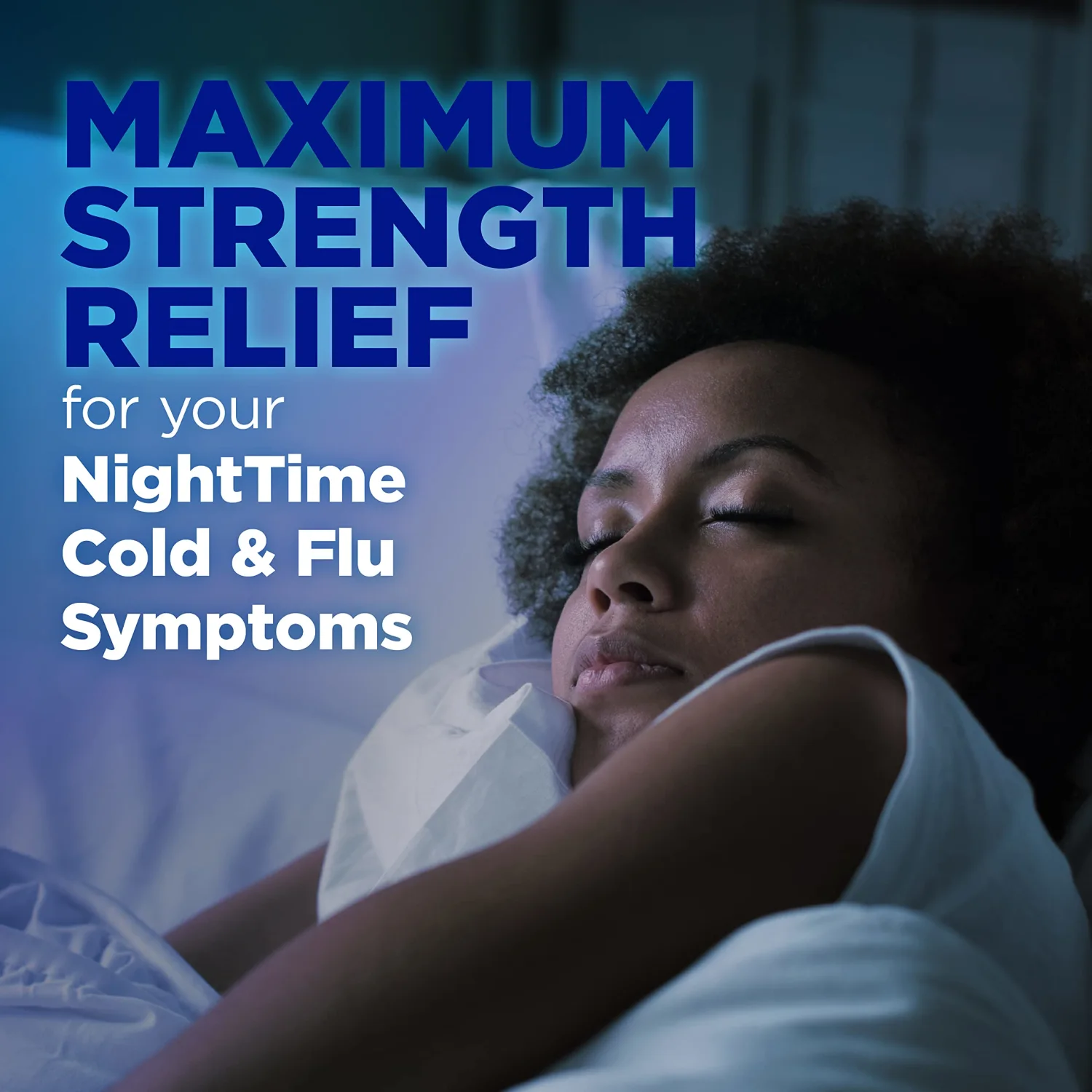 Amazon Basic Care Nighttime Cold and Flu Medicine, Maximum Strength, Original Flavor Liquid, Multi-Symptom Relief, 12 fl oz (Pack of 1)