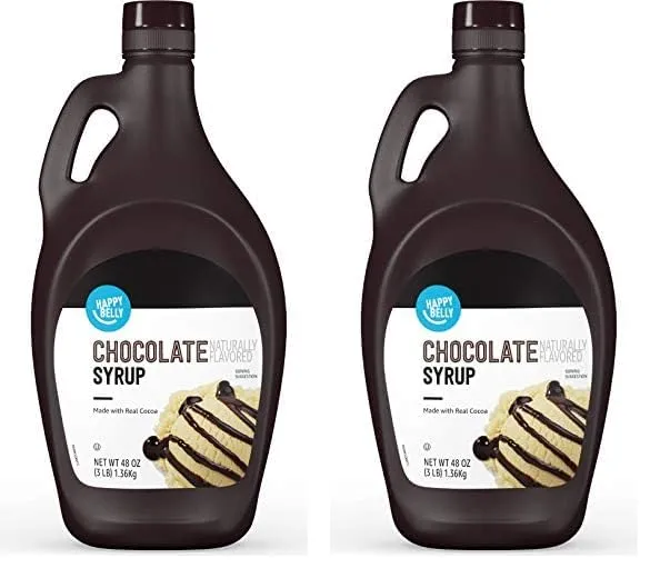 Amazon Brand - Happy Belly Chocolate Syrup, 48 oz, 3 Pound (Pack of 2)