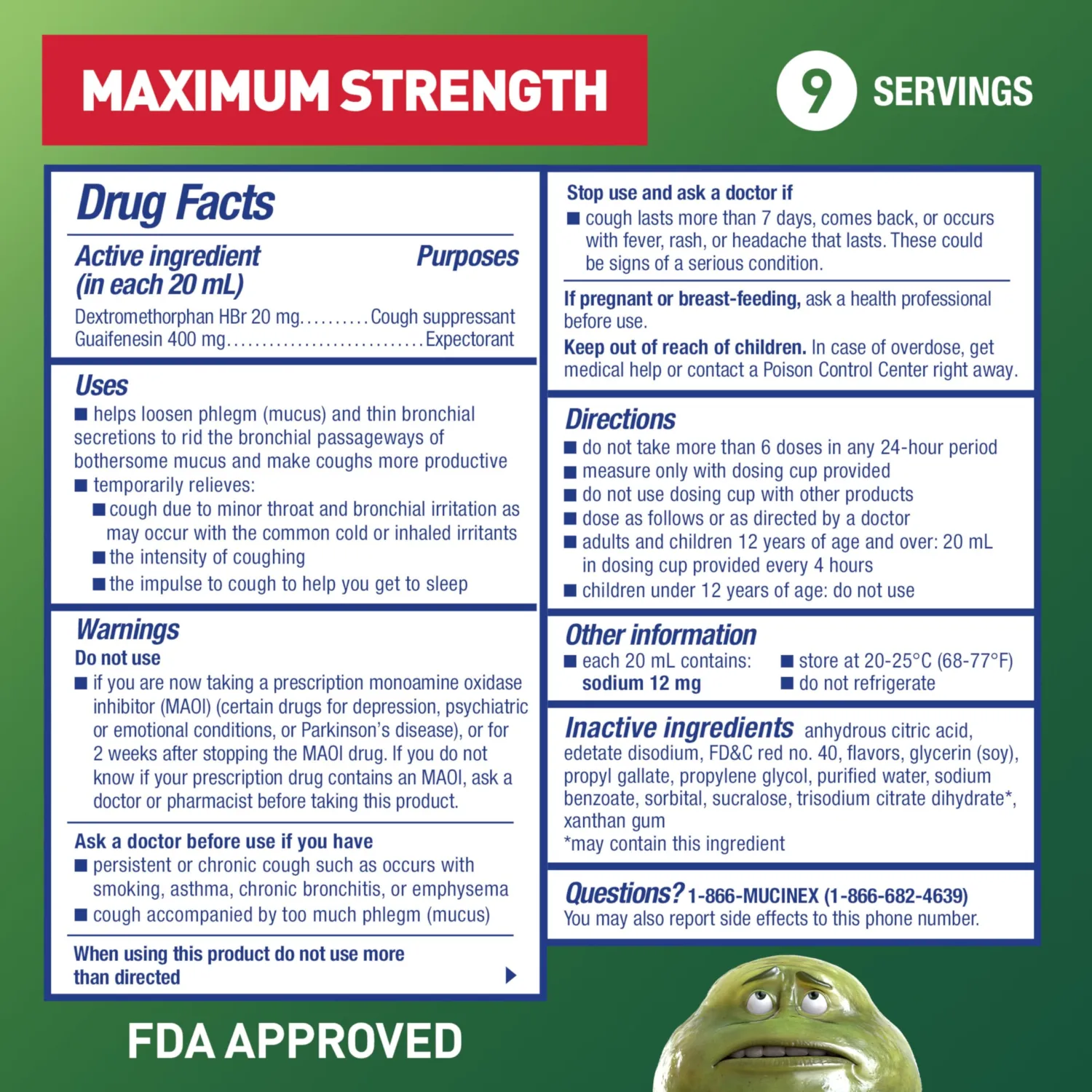 Mucinex DM Max Liquid Cough & Cold Medicine For Adults, Cold And Flu Medicine for Excess Mucus Relief, Guaifenesin & Dextromethorphan Expectorant & Decongestant for Adults, Dr Recommended, 6.0 Fl Oz