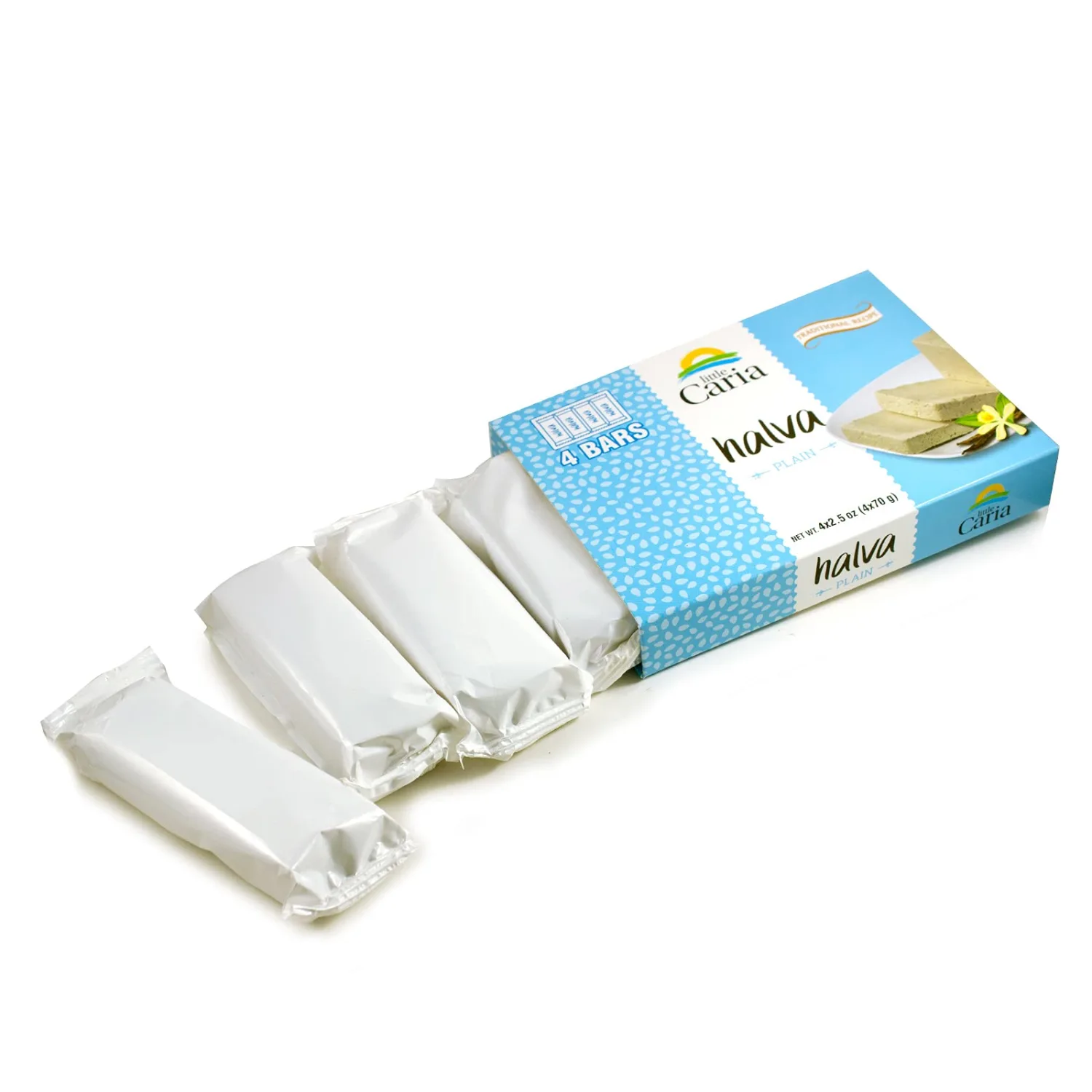 Halva Tahini Bars - Snack Bars | Plain | 2.5 oz bars | Pack of 4