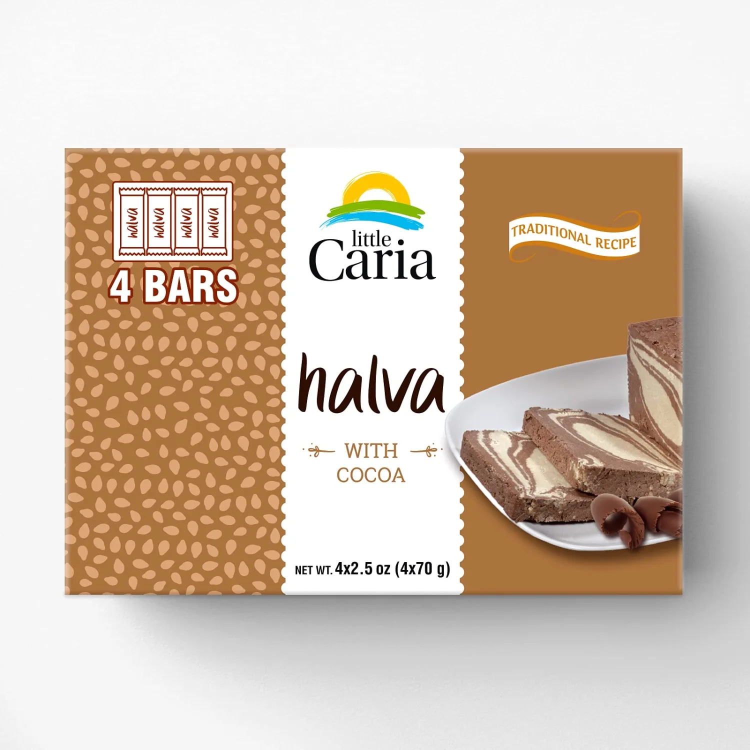 Halva Tahini Bars - Snack Bars | Chocolate | 2.5 oz bars | Pack of 4