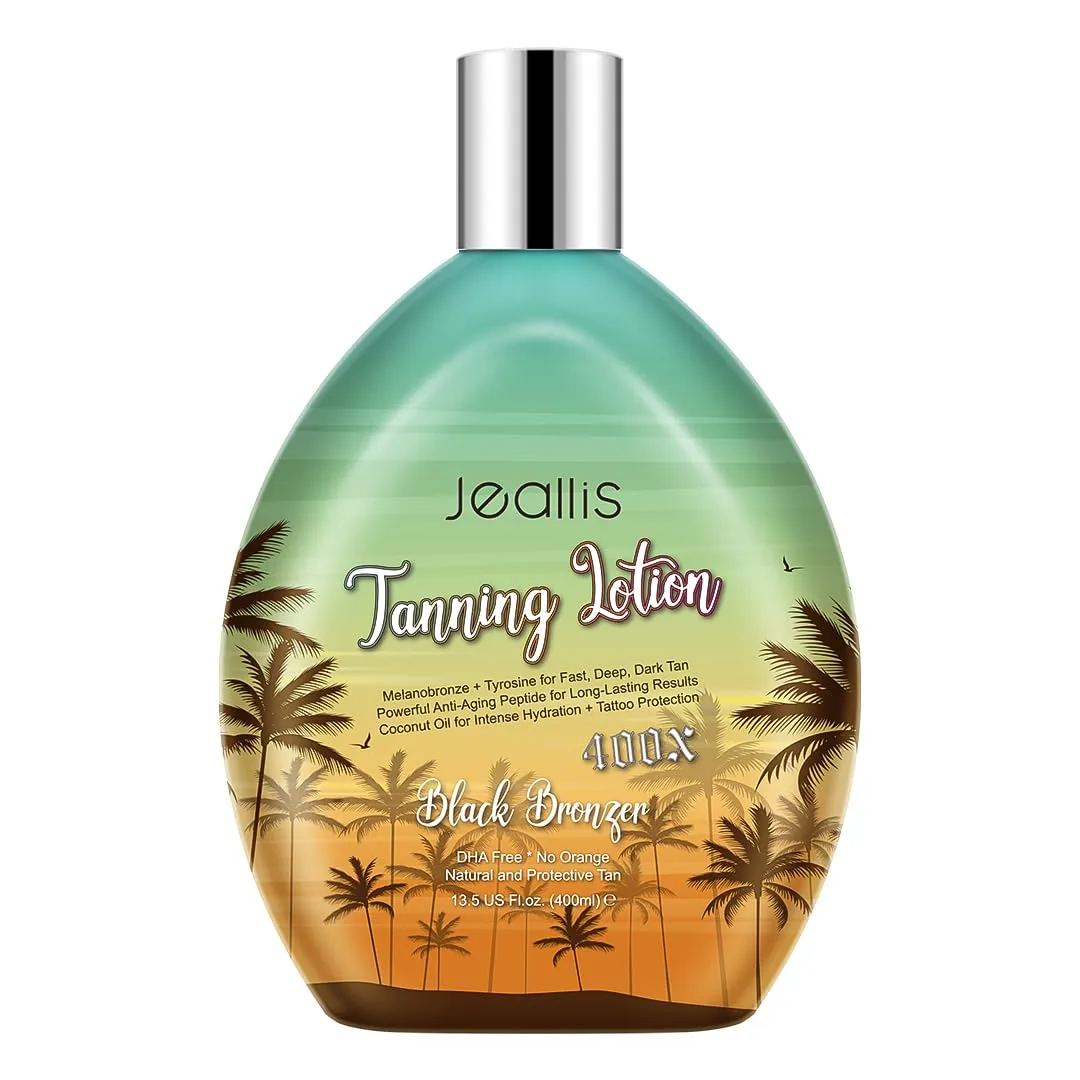 Extreme Dark Tanning Lotion Accelerator for Indoor Tanning Beds & Outdoor Sun Tan with Bronzer to Get Dark Fast Tan, Bronzing Tanning Lotion with Tattoo Protecting Formula, DHA Free, 13.5oz