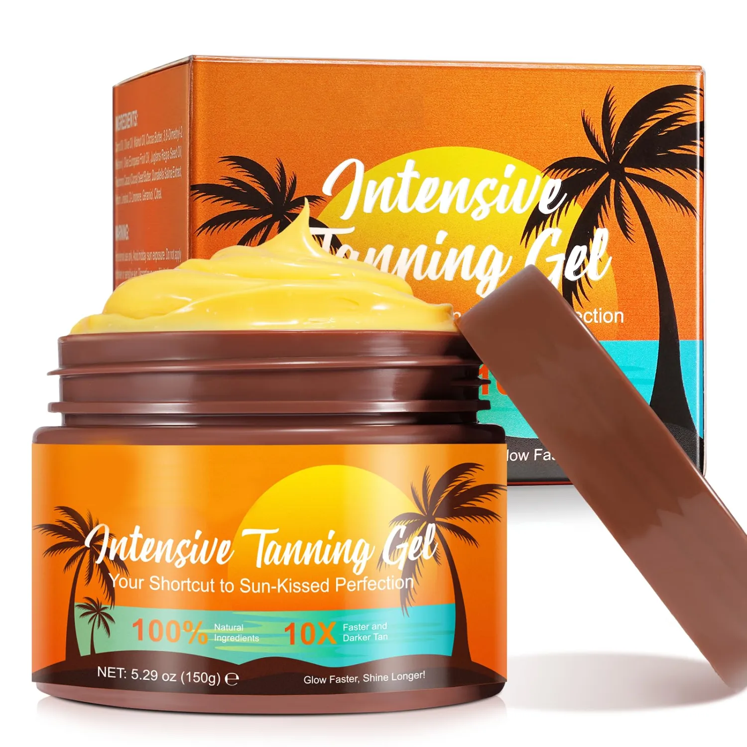 Intensive Tanning Gel, Faster & Longer-lasting Indoor Tanning Oil with Premium Natural Ingredients - Keeps Your Skin Smooth, Moisturized, and Radiant-5.29oz