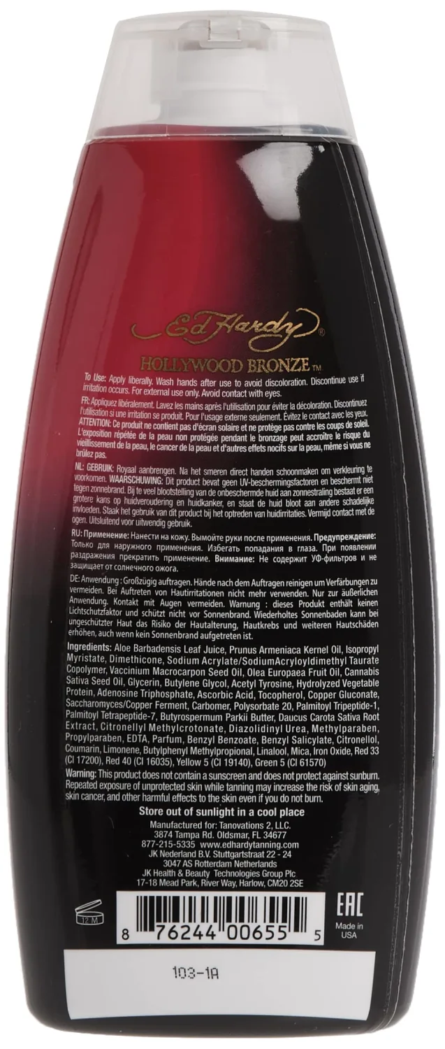 Ed Hardy Hollywood Bronze Bronzer Tanning Lotion, 10 oz.