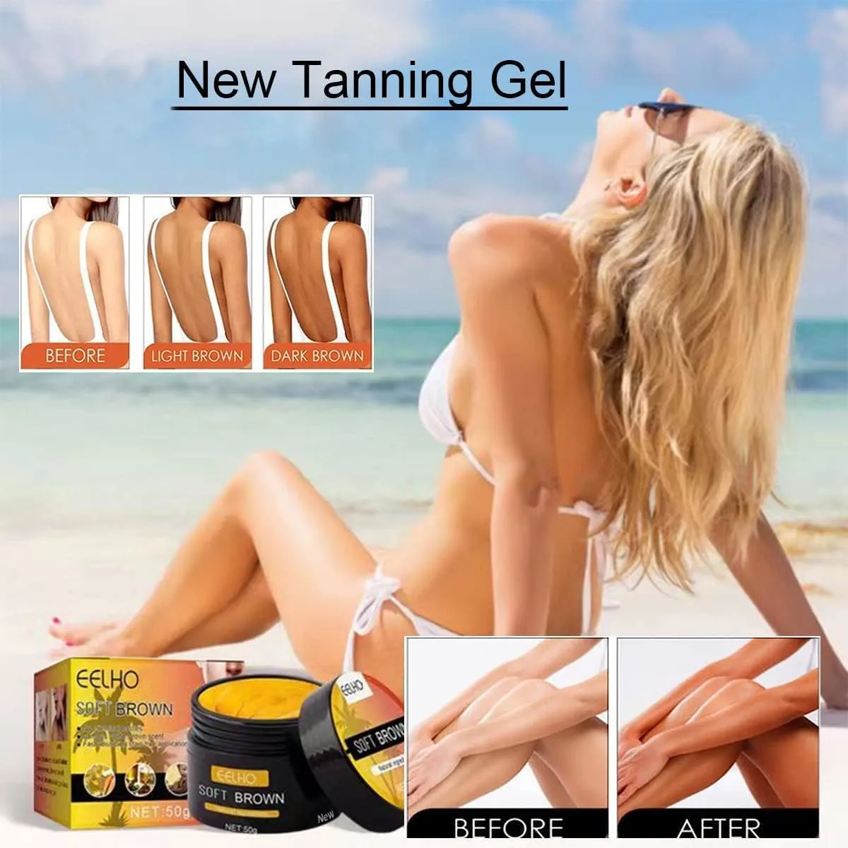 Lngredients:Carrot, Tanning Gel, Tanning Oil, Tanning Lotion, Tanning Bed Lotion, Indoor/Outdoor Tanning Lotion for Tattoo & Color Fade Protection - Anti-Orange【50g】
