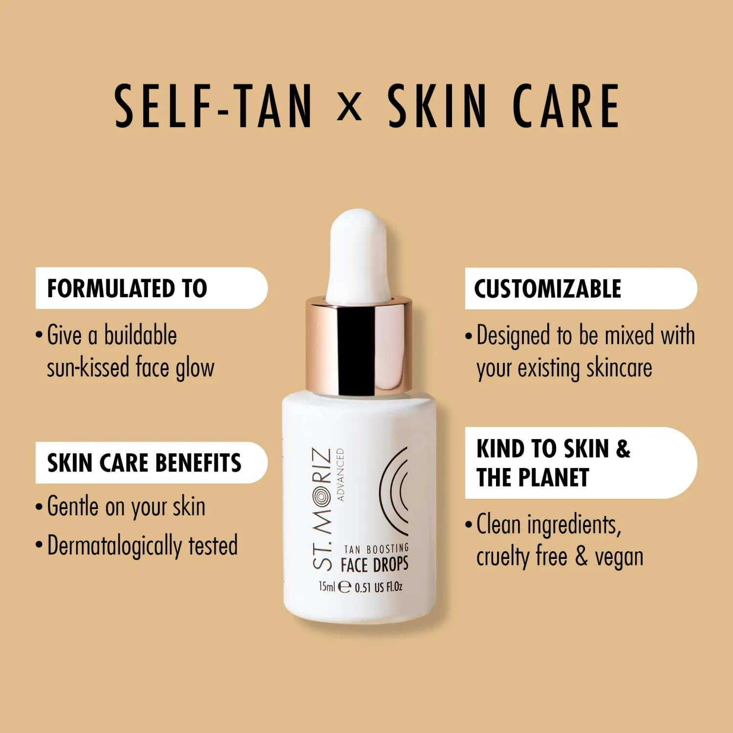 St Moriz Advanced Self Tanning - Tan Boosting - Self Tanner Bronzing Drops for Face - Face Tanning Drops to Add to Moisturizer (0.51 fl oz)