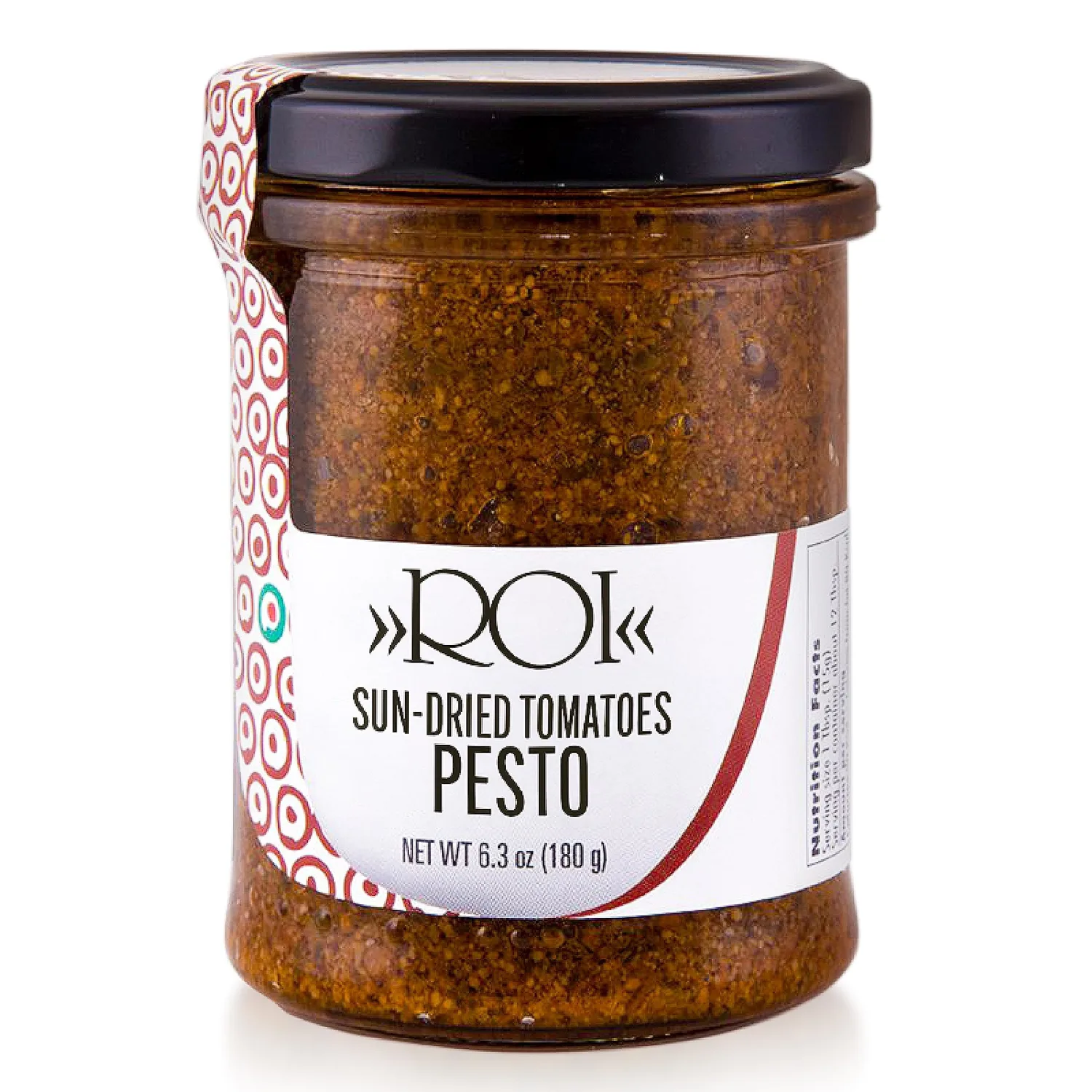 ROI Red Pesto - Sundried Tomato Pesto Sauce Made With Sundried Tomatoes, Genovese DOP Basil, and EVOO, Gluten-Free, Keto-Friendly Fresh Ligurian Sauce, Non-GMO, Made In Italy 6.3 oz (180 g) - Pack 1