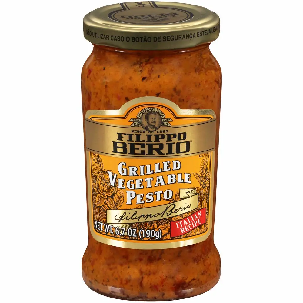 Filippo Berio Pesto, Grilled Vegetable, 6.7 Ounce Glass Jar
