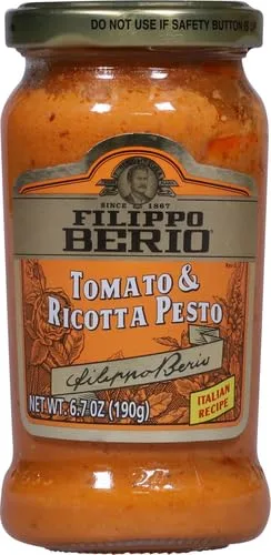 Filippo Berio Pesto, Tomato & Ricotta, 6.7 Ounce Glass Jar