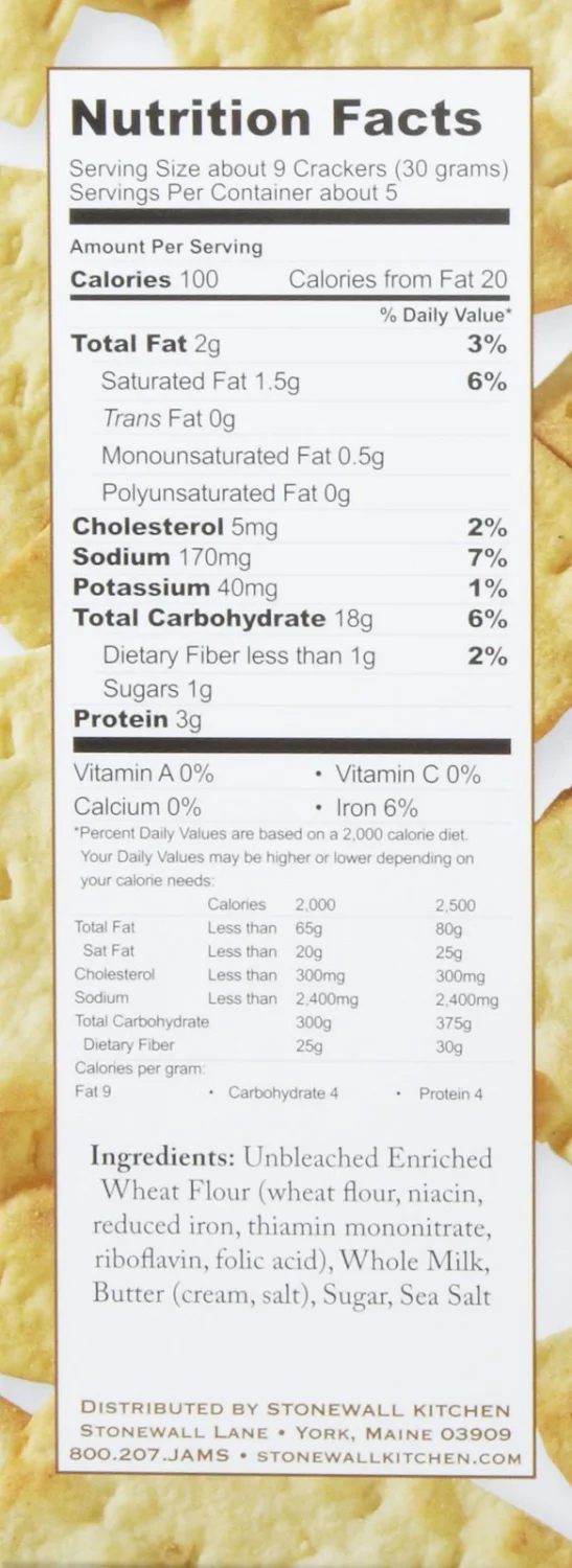 Stonewall Kitchen Simple White Crackers, 5 Ounces