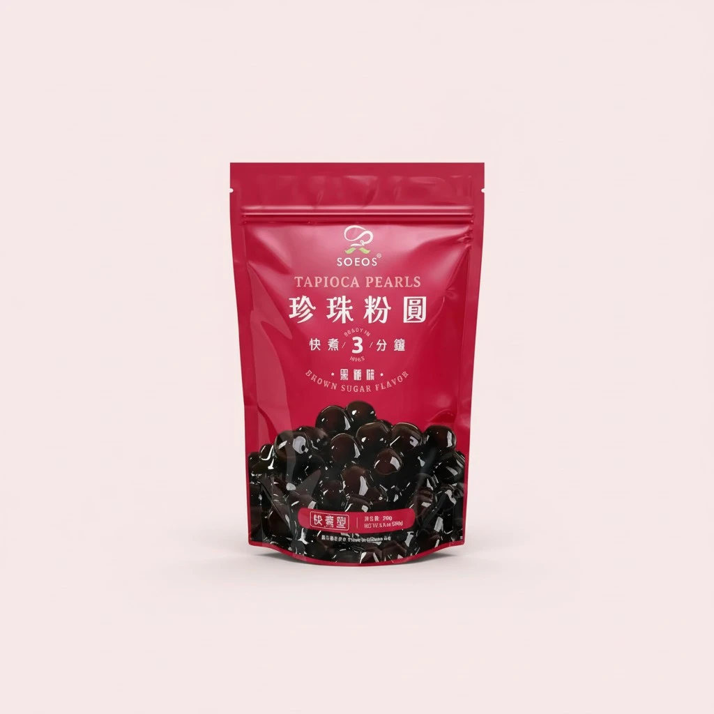 Soeos Boba Pearls, Black Tapioca Pearls 8.8 oz(Pack of 3), Black Sugar Flavor Boba Pearls for Bubble Tea, Smoothies & Desserts – Sweet, Chewy, and Ready to Cook