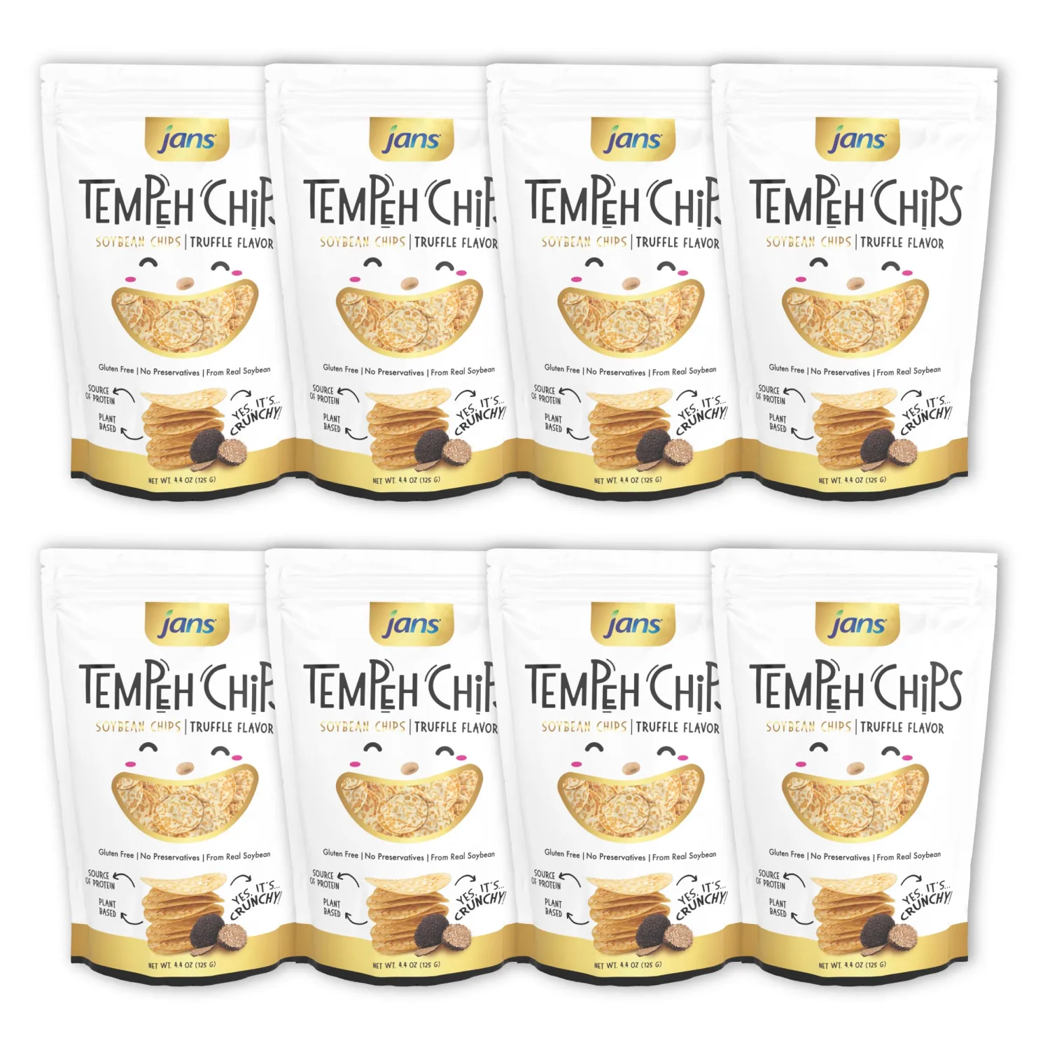 Jans Tempeh Chips | Fermented Soy Bean with Black Truffle | A Traditional Indonesian Snack, Exotic Fusion, Taste the Authenticity | 4.4 OZ (Pack of 1)