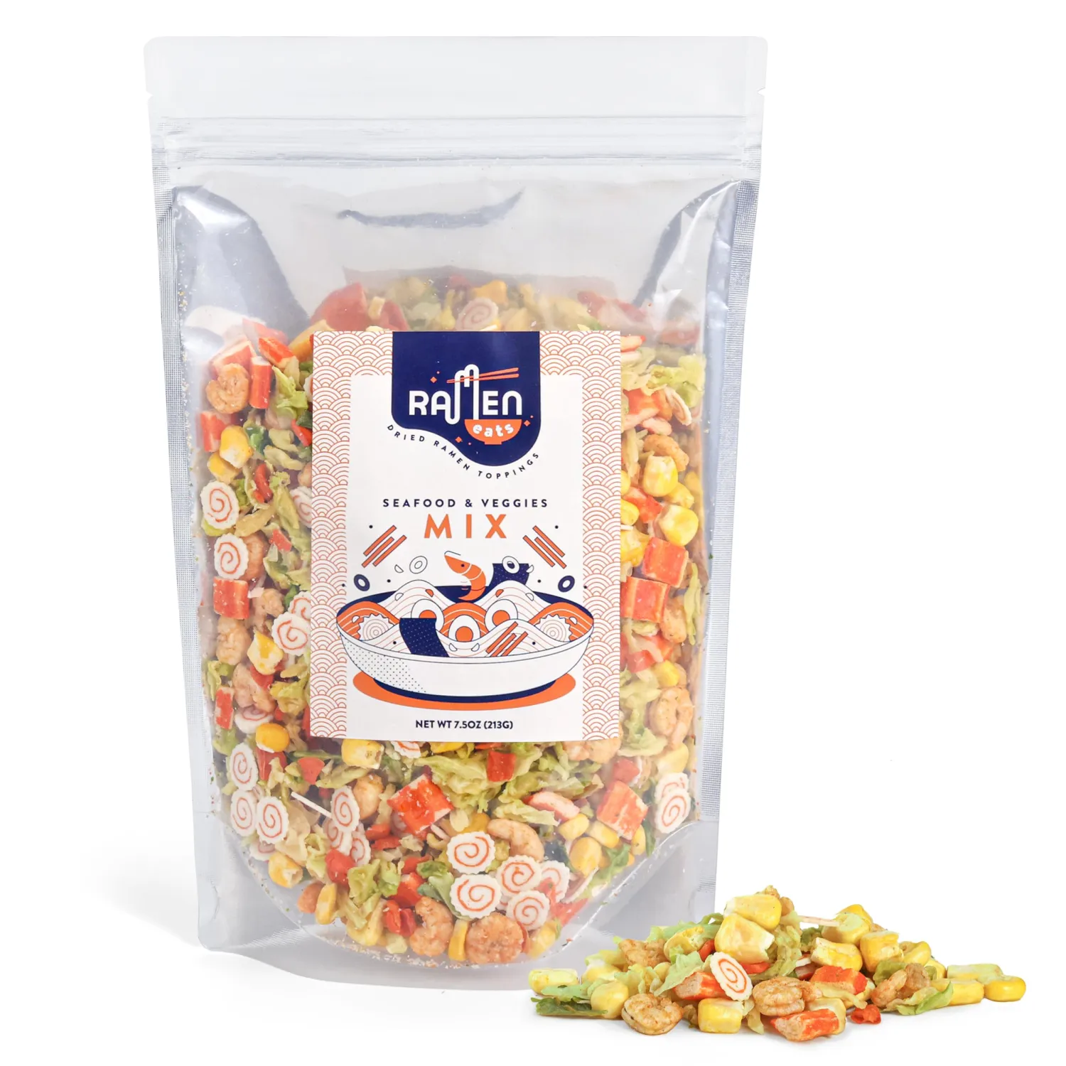 Ramen Eats Classic Seafood Mix with Dried Vegetables for Noodles (7.5 oz, Seafood Mix)
