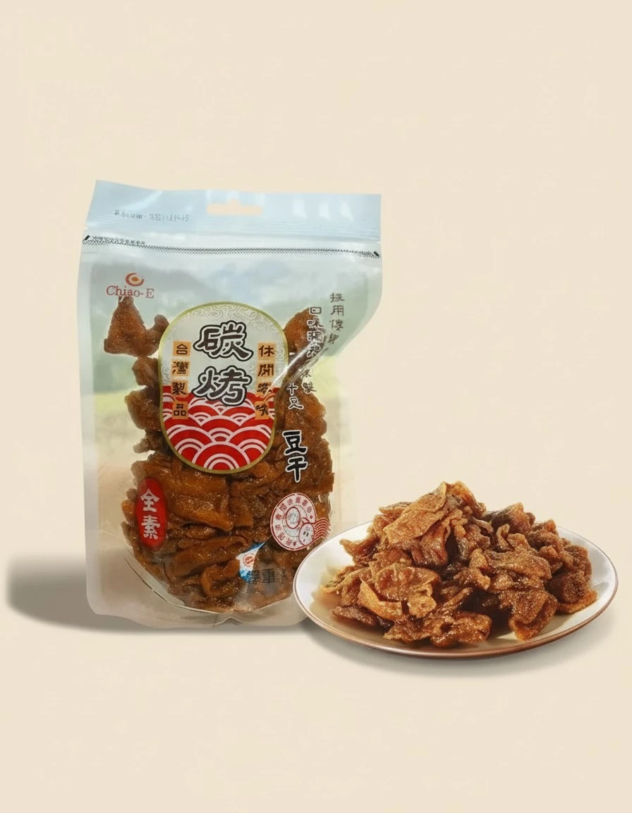 BBQ Dried Tofu Jerky by Chiao-E, Plant Based Vegan Barbecue Sauced Jerky, (Non-GMO, Vegan) 12.4 oz