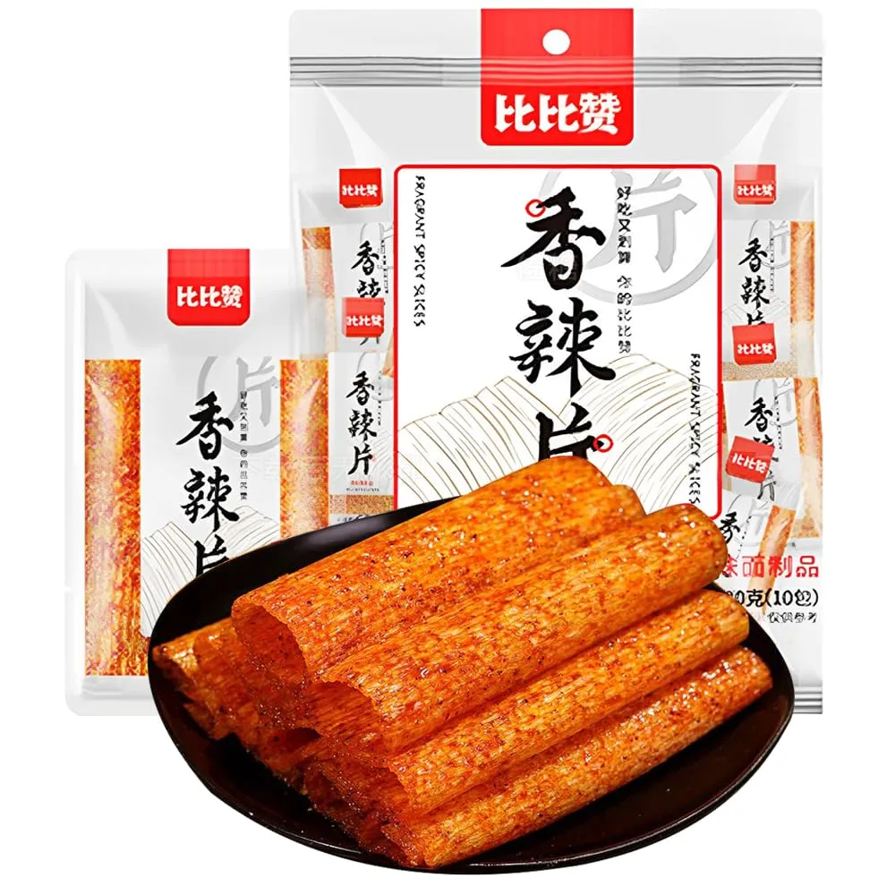 10 packs of spicy slices(6.35oz),Classic Chilli Chips Variety Pack，Fresh and Spicy Chinese Snacks with Latiao, Accompanying Snacks La Tiaolatiao Spicy Strip…