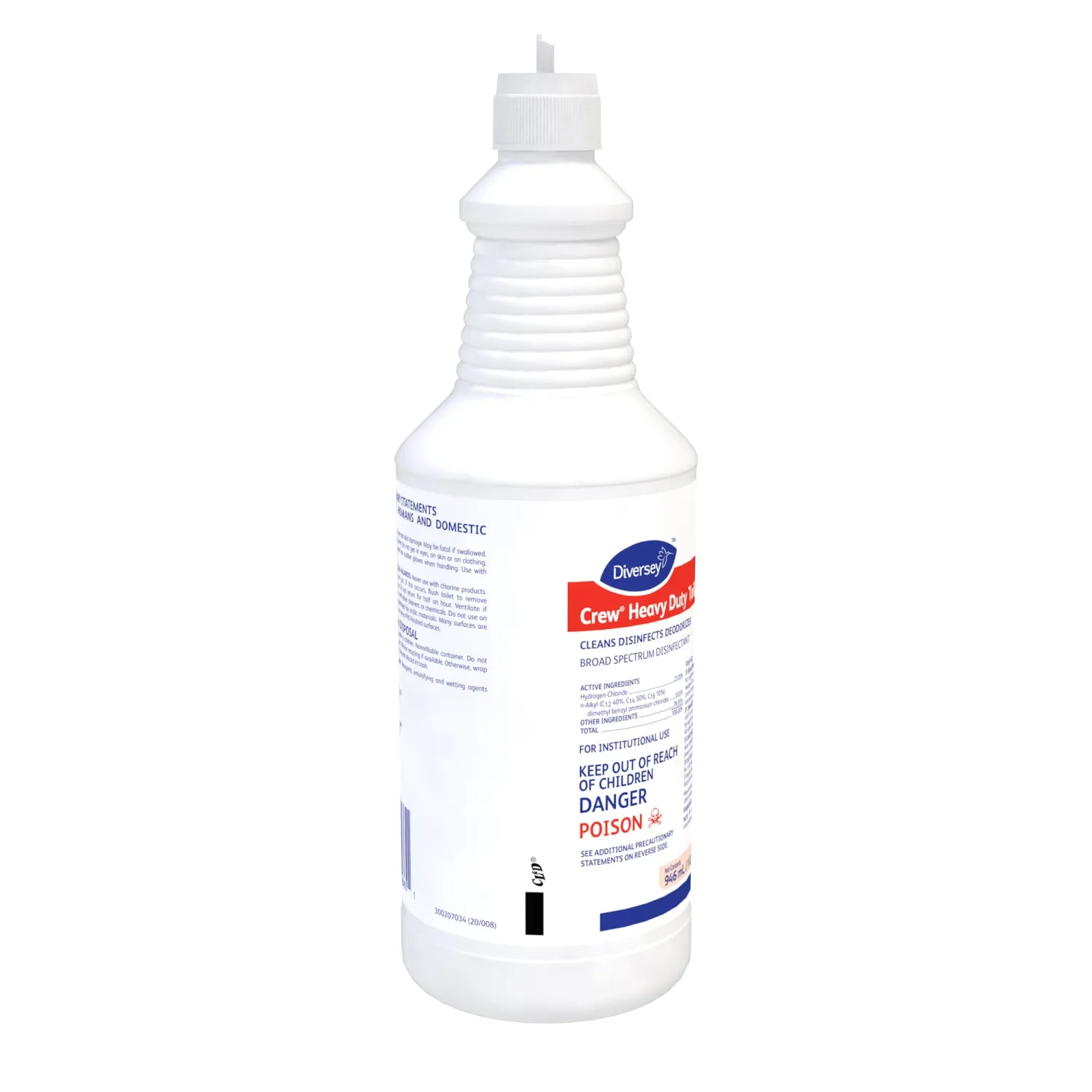 CREW 04560 Heavy Duty Toilet Bowl Cleaner & Disinfectant, 23% HCI removes Rust Stains, Lime Scale with Mint Scent, Ready-to-Use, 32-Ounce