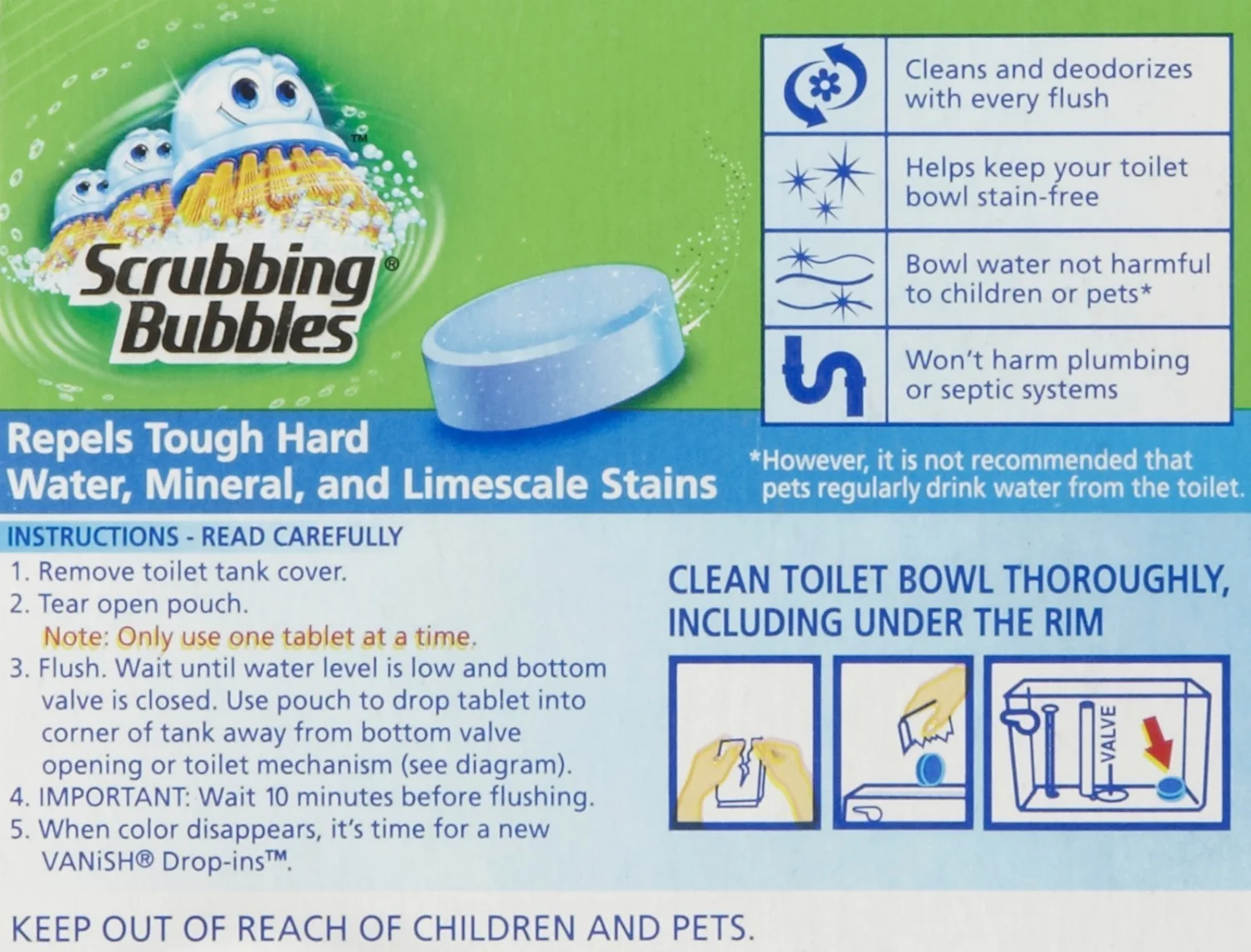 Scrubbing Bubbles Vanish Bowl Cleaner Drop In's, 1.7 oz (Pack of 2)