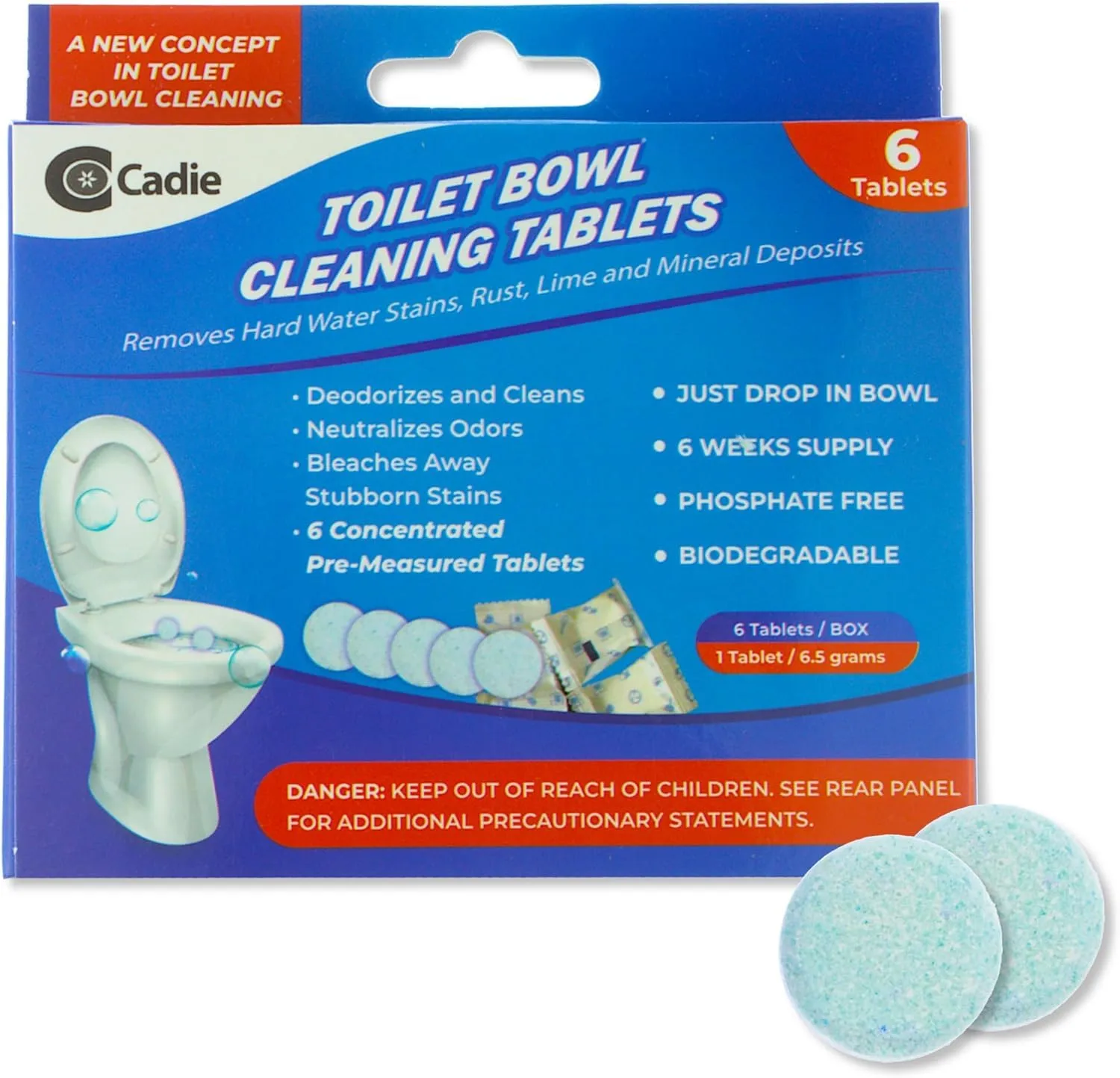 Toilet Bowl Cleaning Tablets - Automatic Drop-in Bleach 12 Blocks that Cleanse Bathroom at Home & Commercial | Removes Stubborn Stains, Rust, Lime, Mineral Deposits - 2 Pack