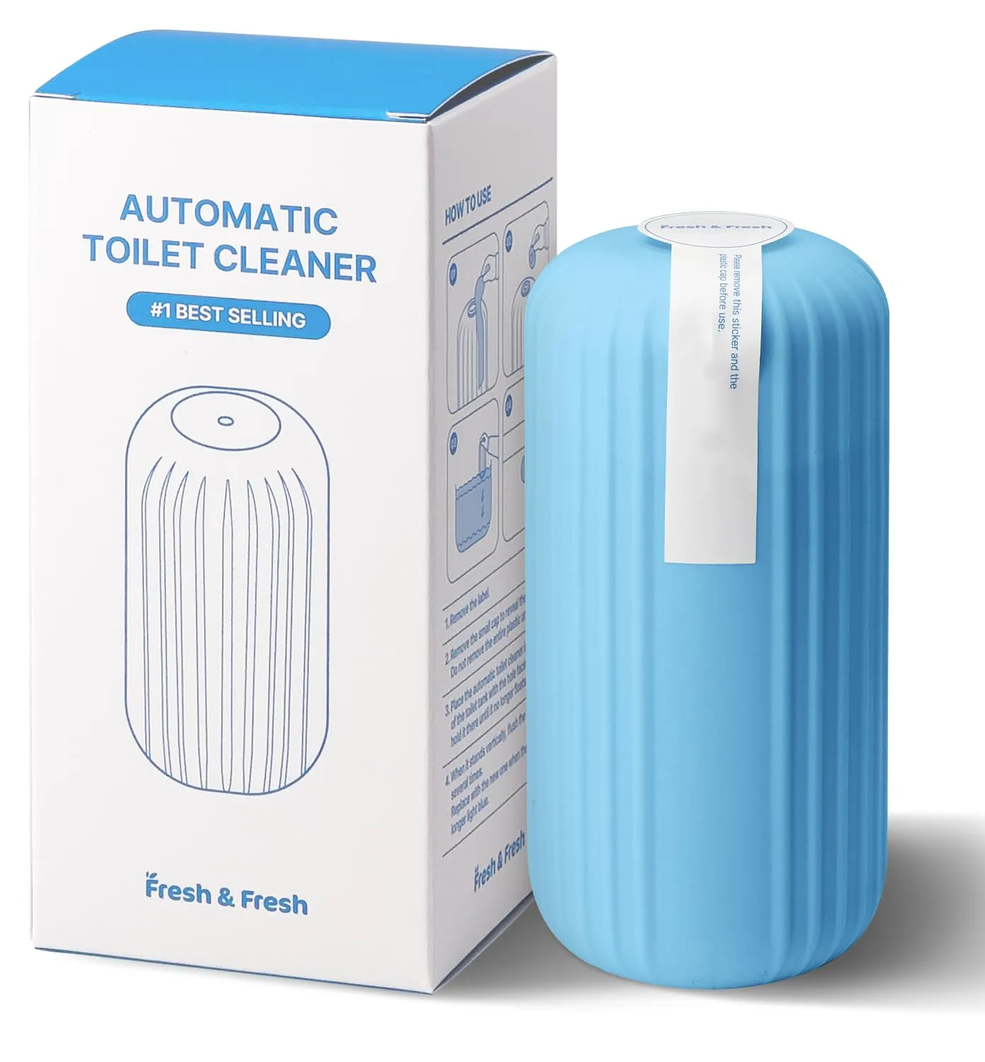 Fresh & Fresh Automatic Toilet Bowl Cleaners (Sky Blue) - 1 Bottle(UPTO 2500 FLUSHES/Bottle), Commercial and Residential Toilet Cleaner 3-4 MONTH Lasting Toilet Bowl Cleaner Bottle