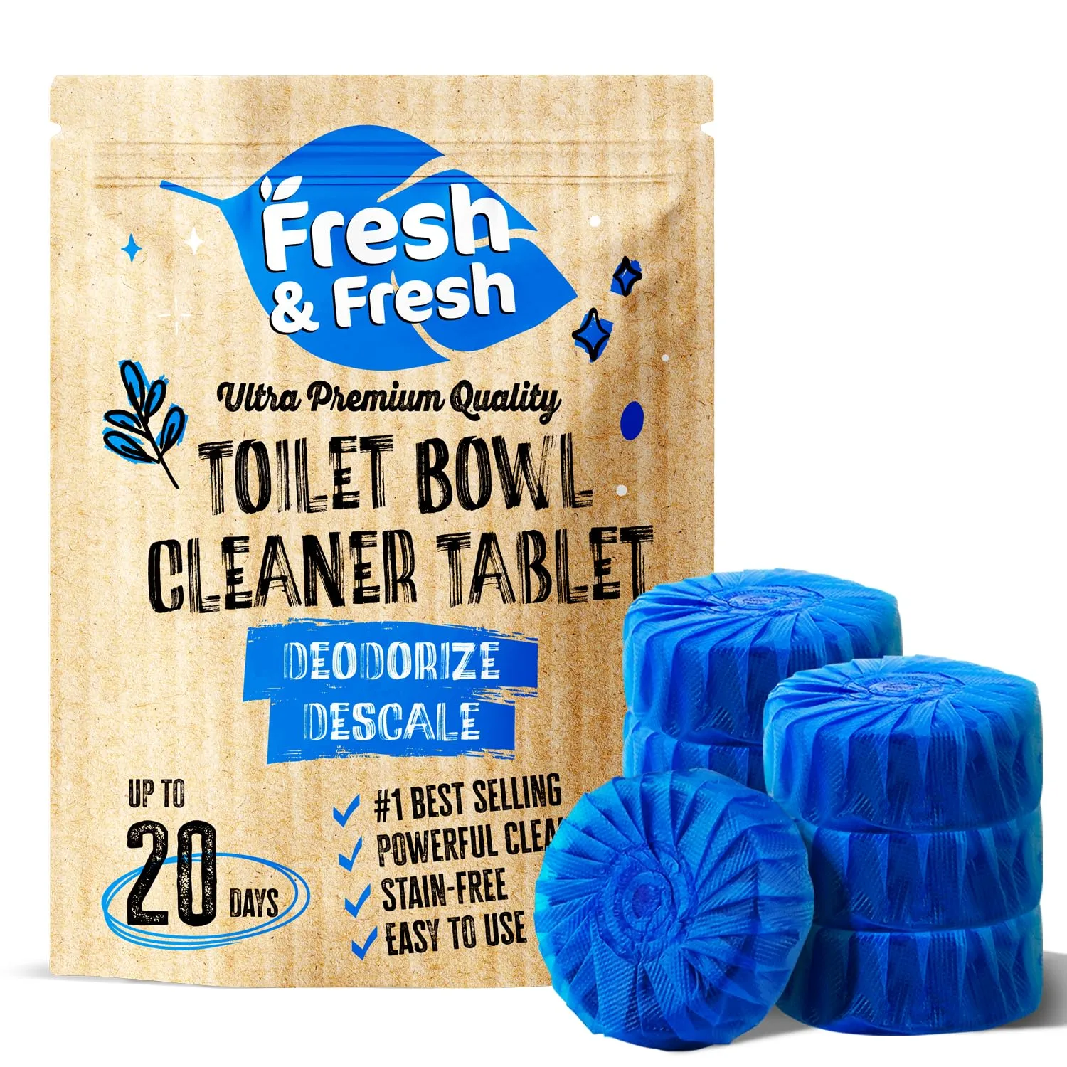 Disposable Toilet Bowl Cleaners(10 Tablets) Odor Eliminator, Fresh Scent, Multipurpose Residential and commercial Toilet Cleaners 2-3 week Lasting Toilet Bowl Cleaner
