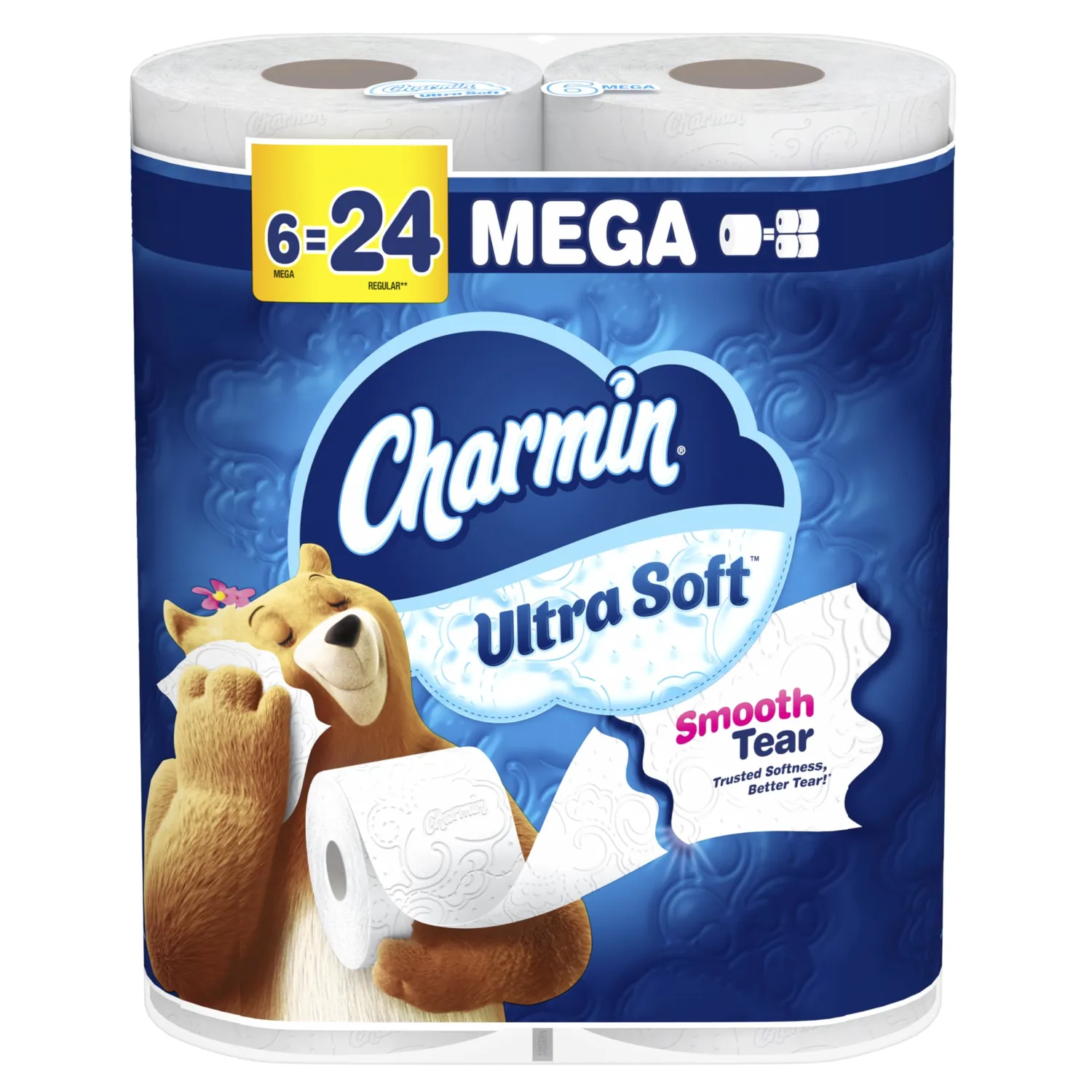Charmin Ultra Soft Toilet Paper 6 Mega Rolls, 224 Sheets Per Roll, 1.5 pounds