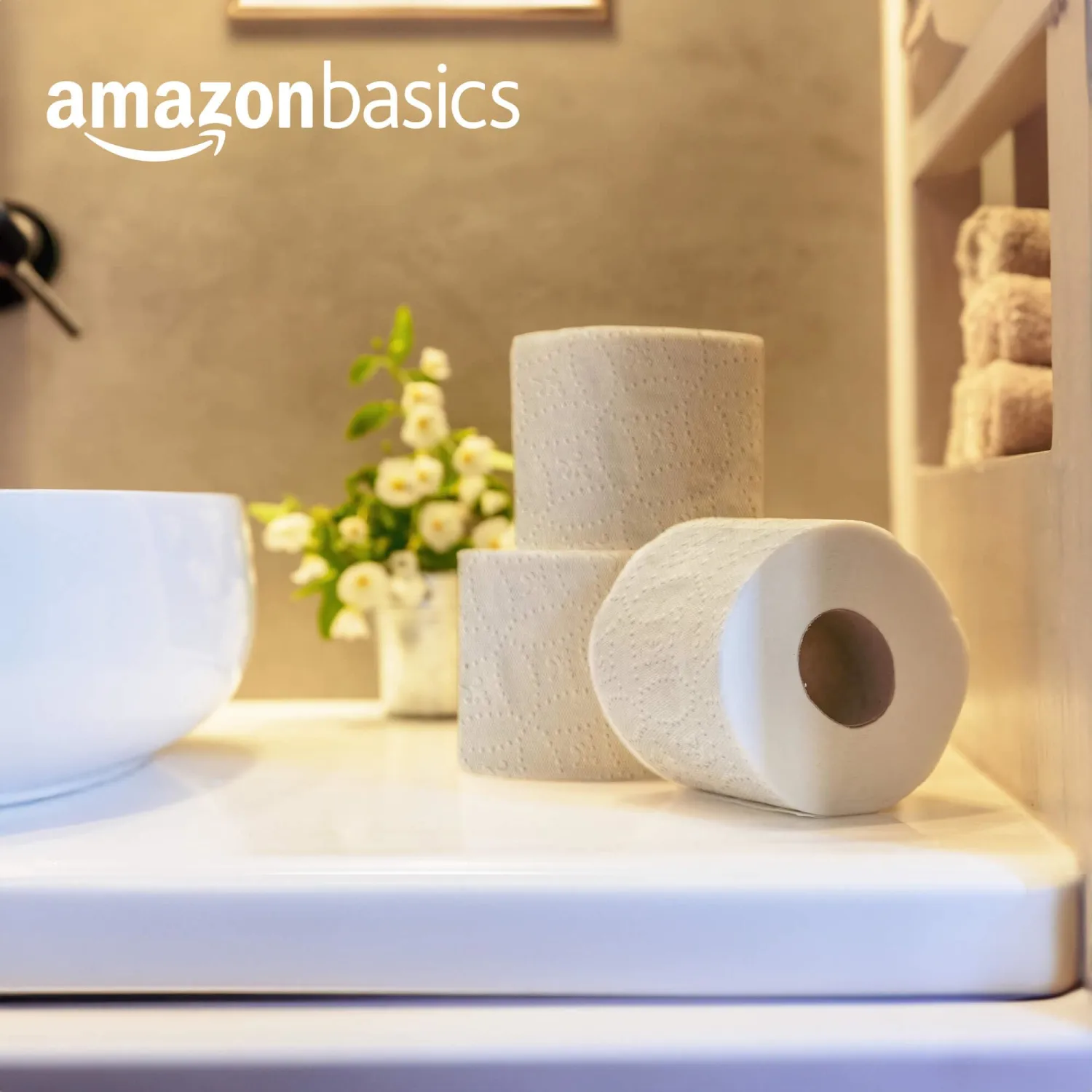 Amazon Basics Soft and Strong 2-Ply Toilet Paper, 6 Ultra Rolls = 24 Regular Rolls, Unscented, 340 Sheet (6 Rolls)