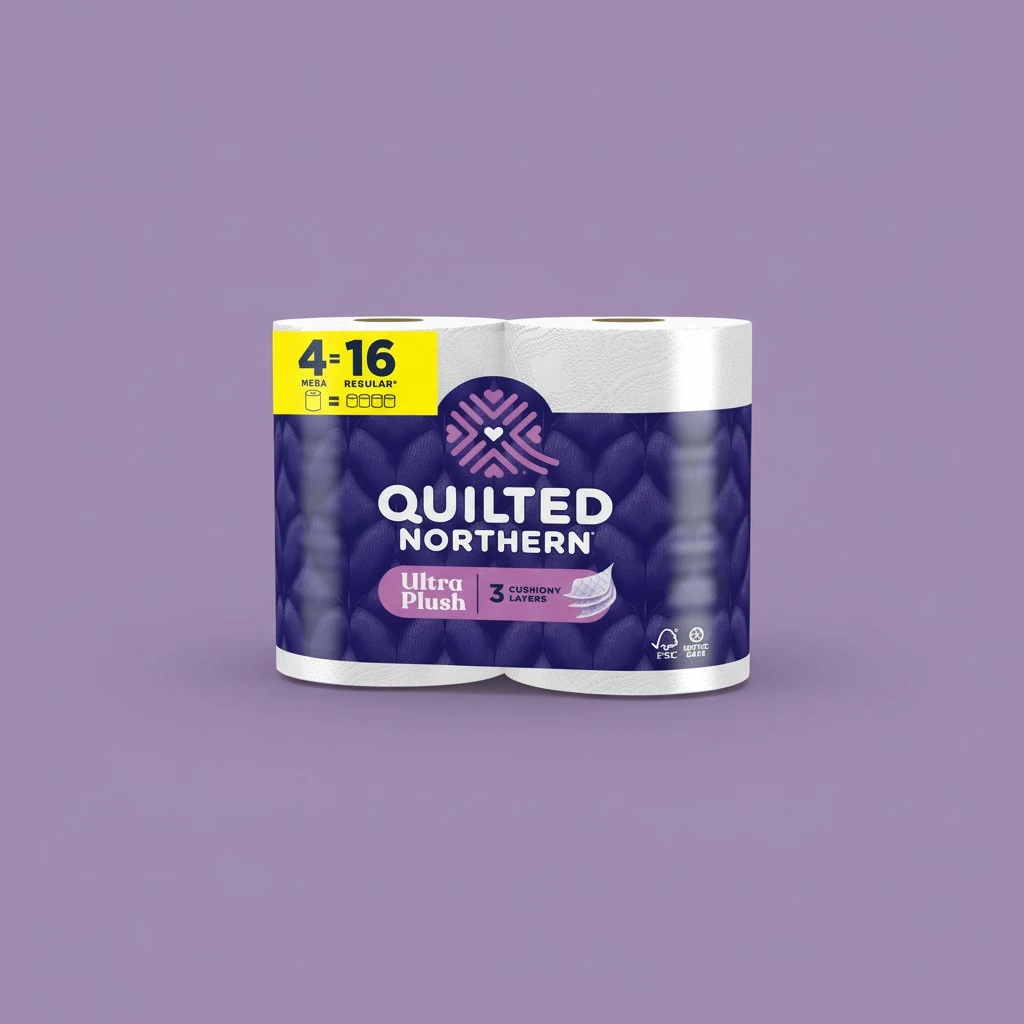 Quilted Northern Ultra Plush Toilet Paper, 4 Mega Rolls = 16 Regular Rolls, 3X Thicker*, 3 Ply Soft Toilet Tissue