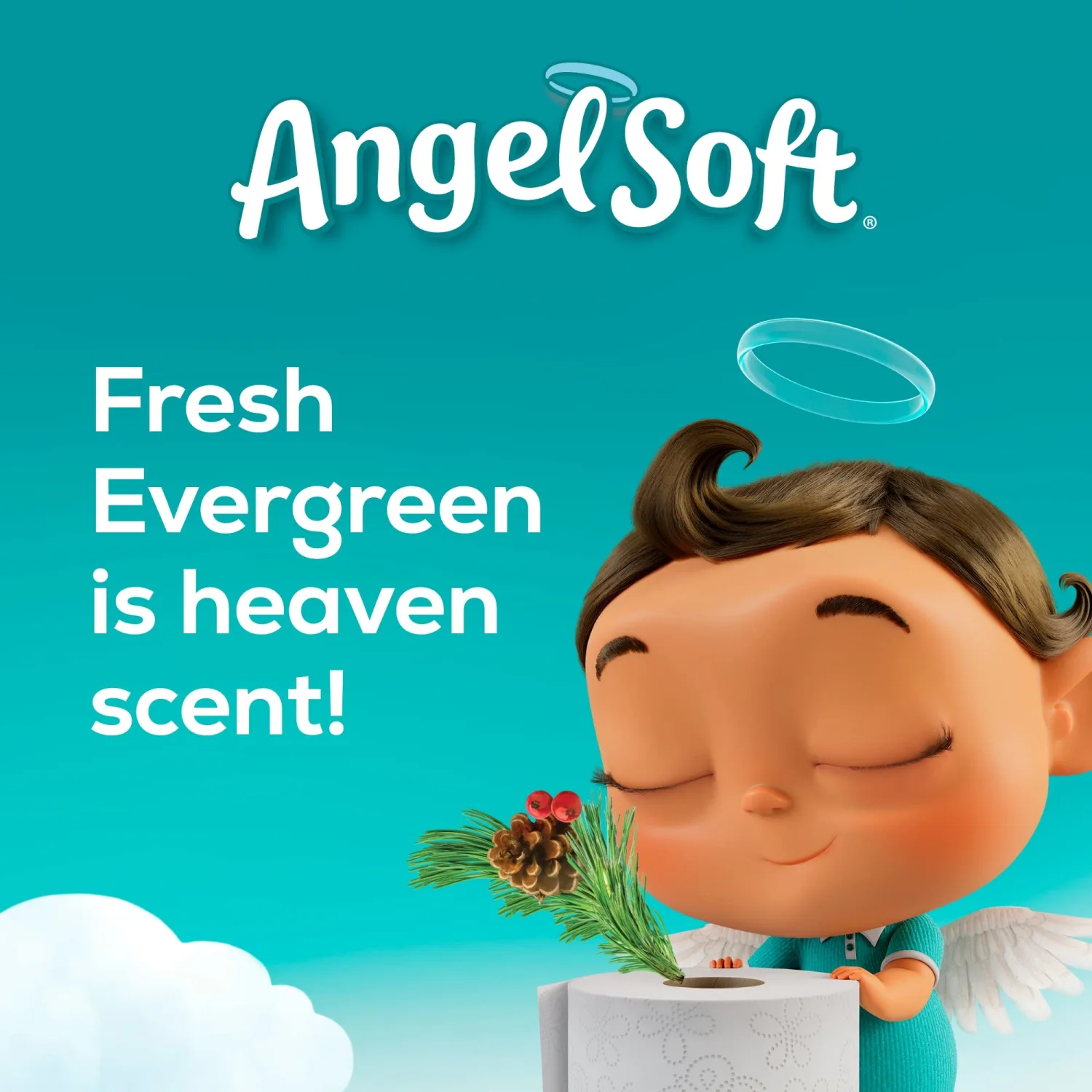 Angel Soft Toilet Paper, 8 Mega Rolls with Evergreen Scented Tube (Pack of 2)