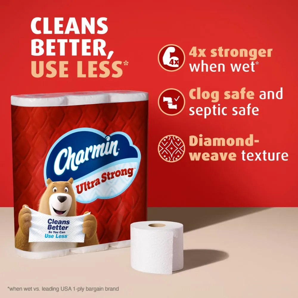 Charmin Ultra Strong Toilet Paper 18 Mega Rolls, 220 Sheets Per Roll