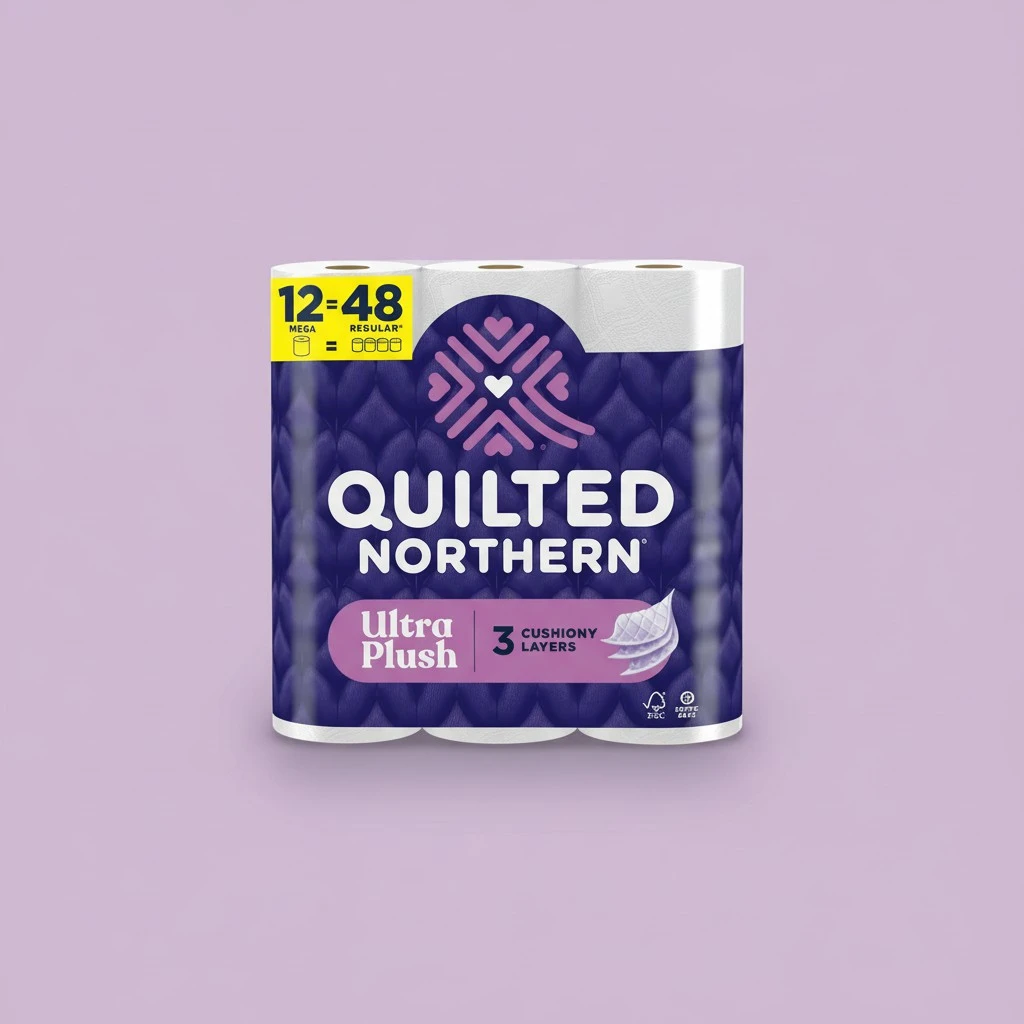 Quilted Northern Ultra Plush Toilet Paper, 12 Mega Rolls = 48 Regular Rolls, 3X Thicker*, 3 Ply Soft Toilet Tissue