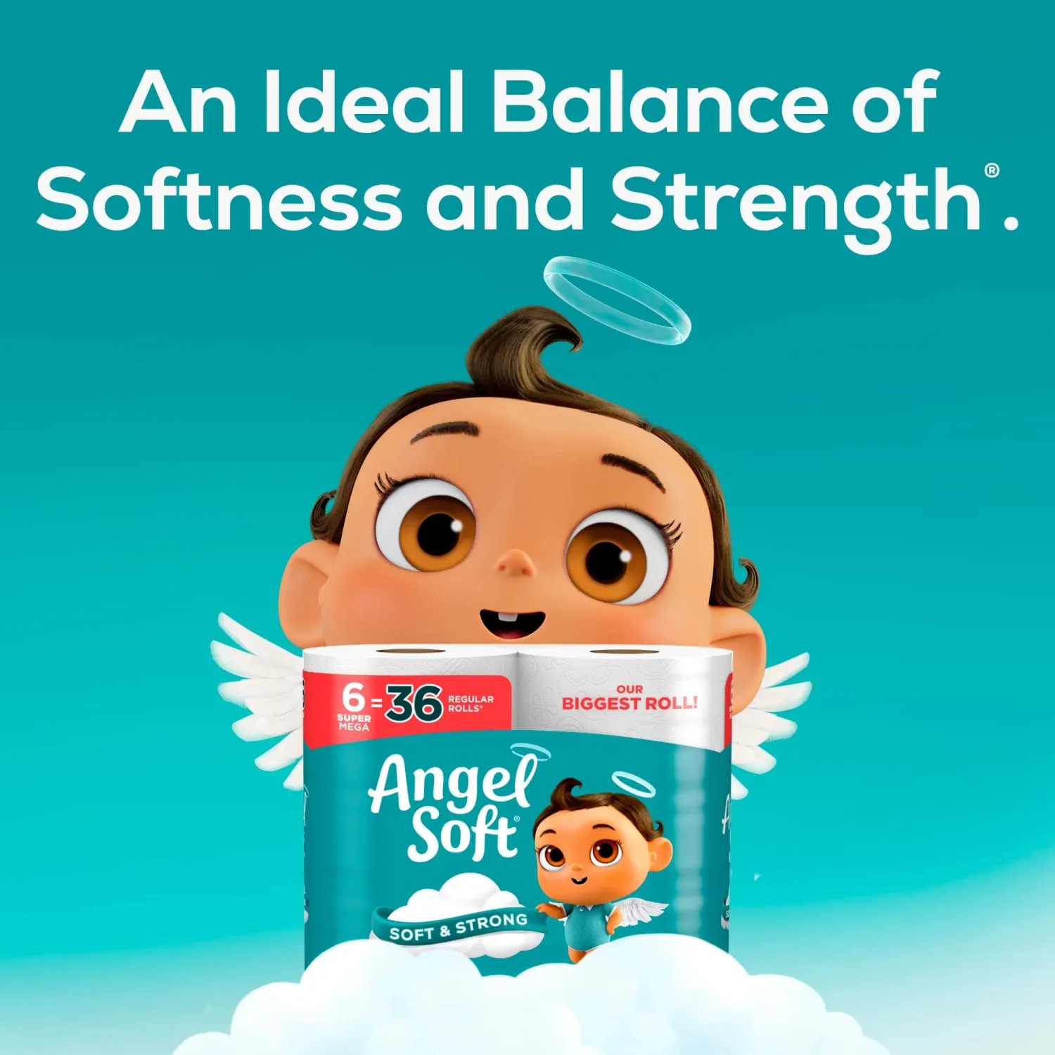 ANGEL SOFT® BATH TISSUE, 12 SUPER MEGA ROLLS