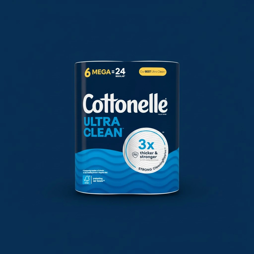 Cottonelle Ultra Clean Toilet Paper - 6 Mega Rolls (24 Regular Rolls), 284 Sheets Each