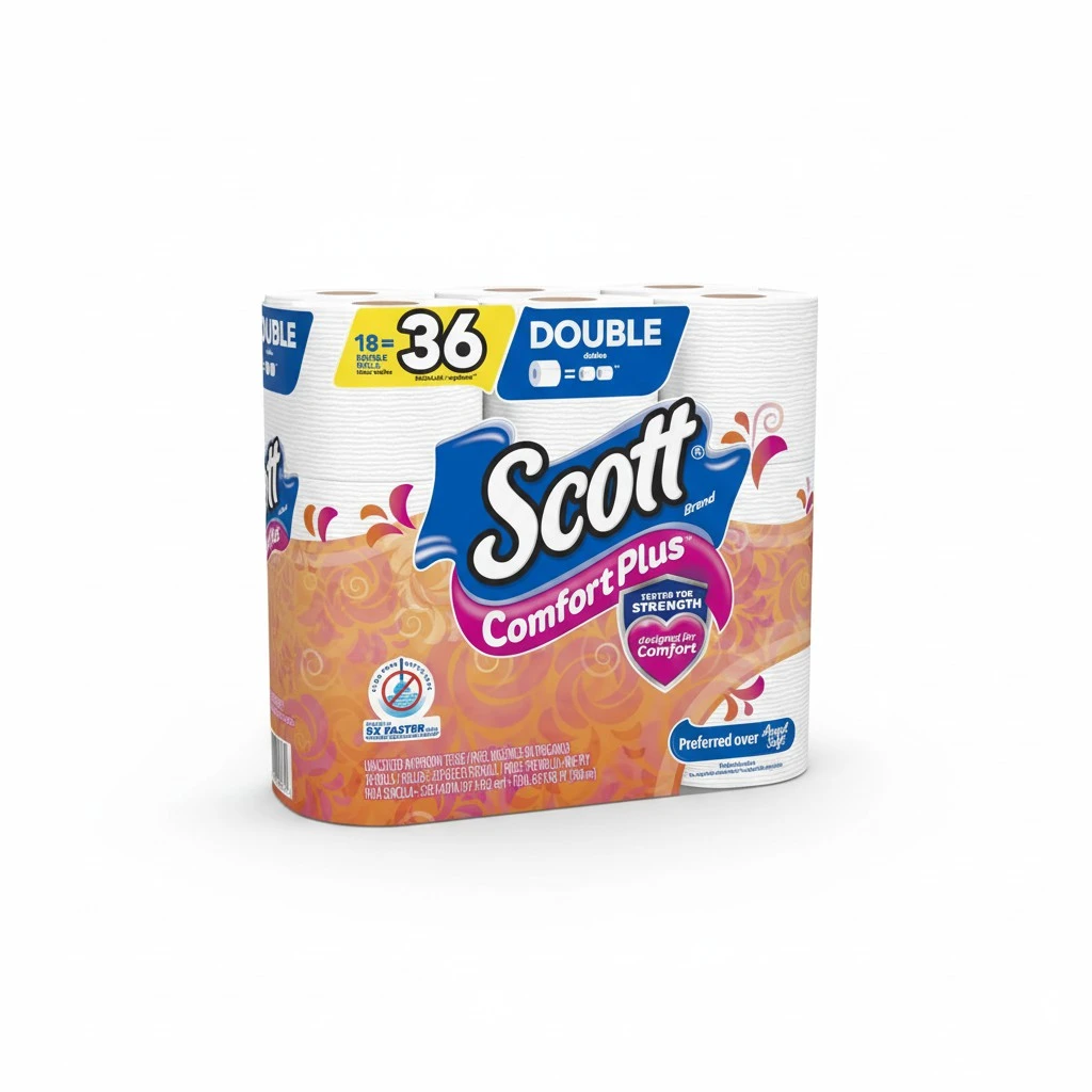 Scott Comfortplus Toilet Paper, Double Roll, Bath Tissue, 18 Count