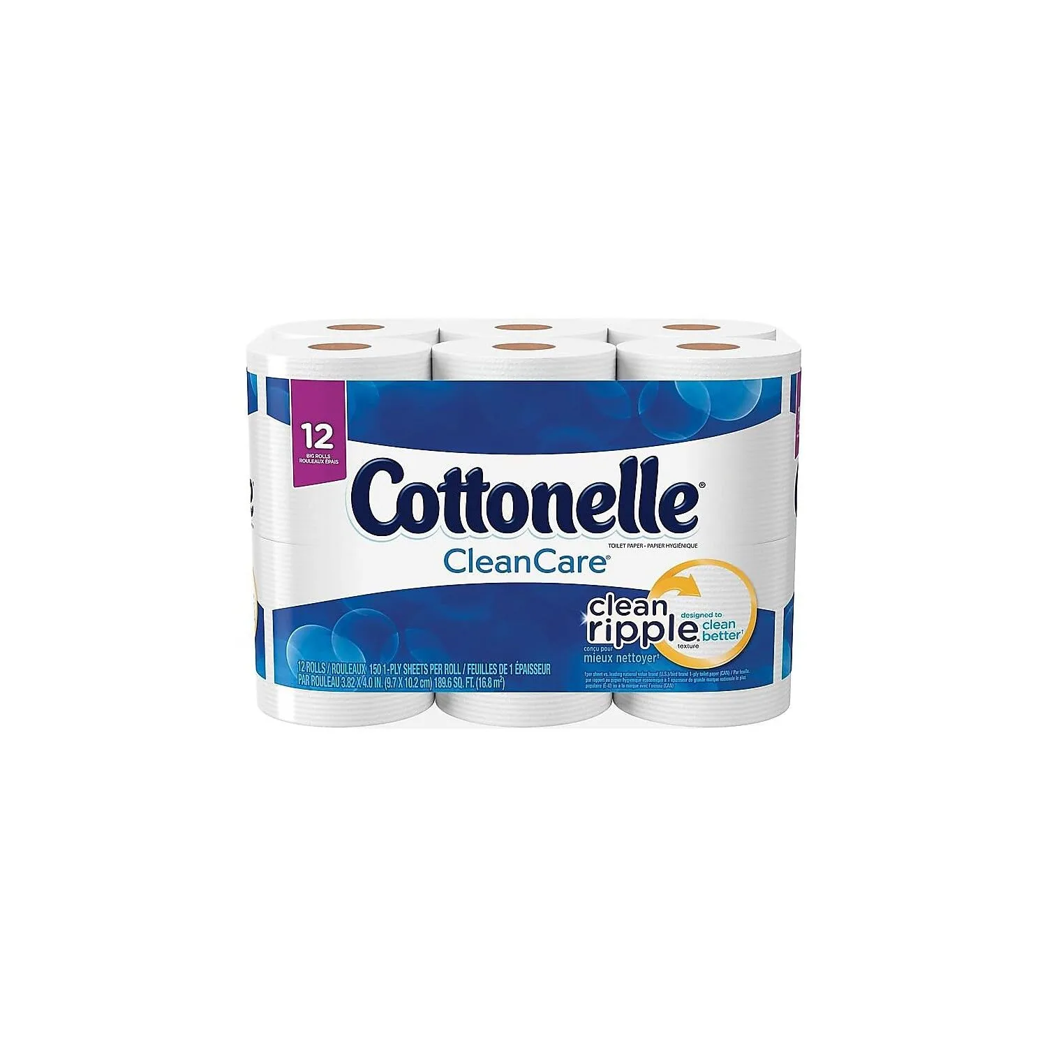 Cottonelle 12456PK Ultra Soft Bath Tissue, 1-Ply, 165 Sheets/Roll, 12/Pack