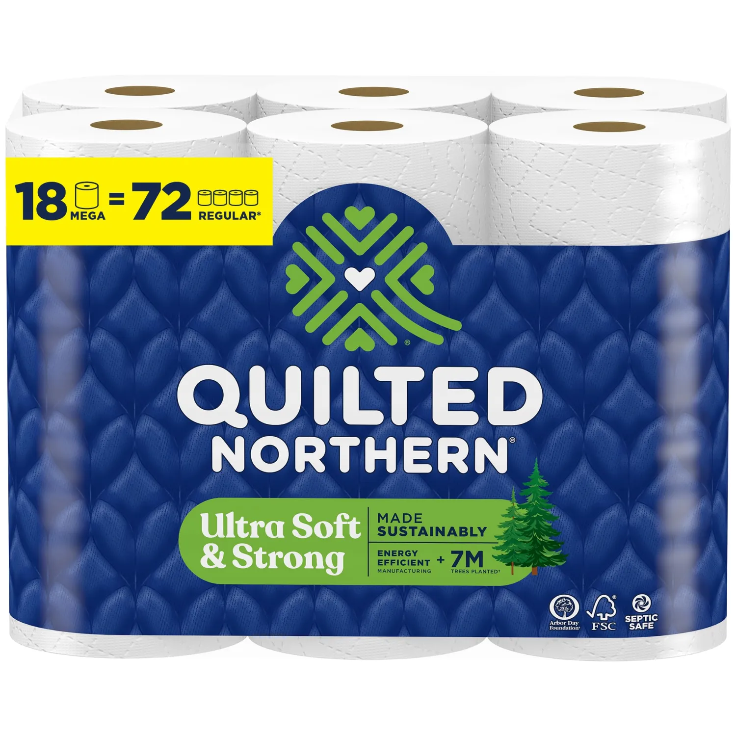 Quilted Northern Ultra Soft & Strong Toilet Paper, 18 Mega Rolls = 72 Regular Rolls, 5X Stronger, Premium Soft Toilet Tissue