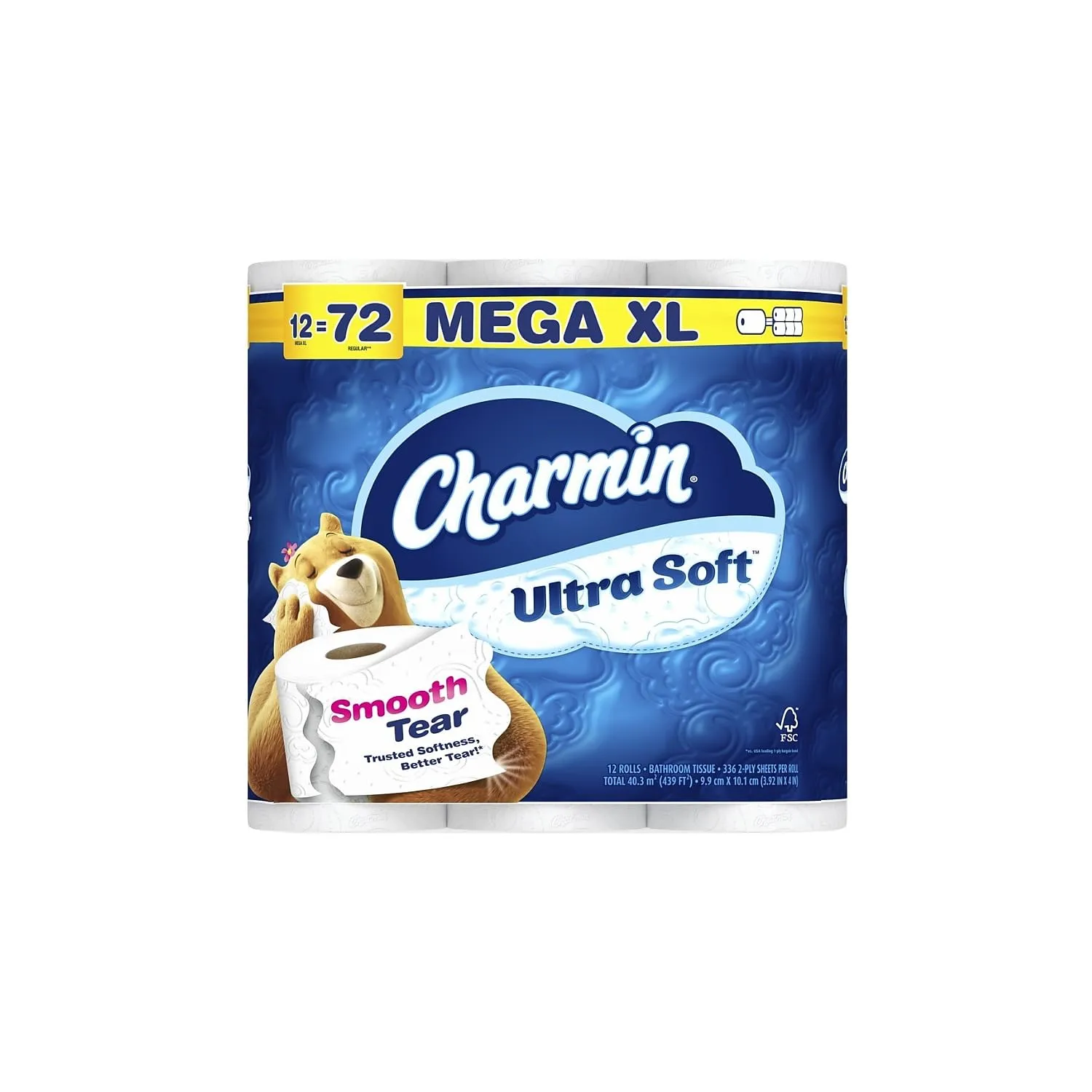 Charmin Ultra Soft Toilet Paper 12 Mega XL Rolls, 336 Sheets Per Roll