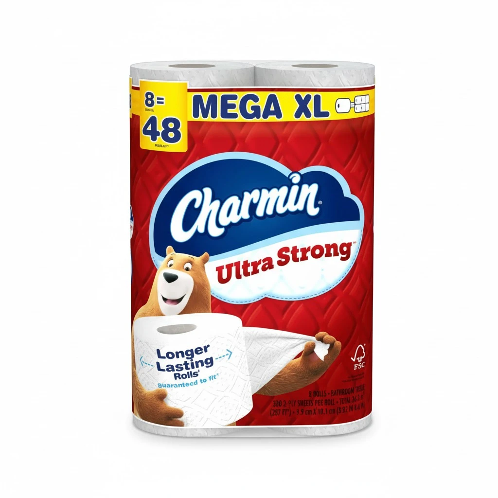 Charmin Ultra Strong Toilet Paper 8 Mega XL Rolls, 330 Sheets Per Roll
