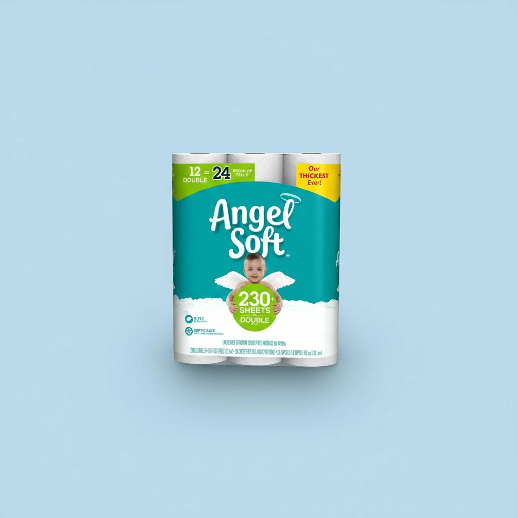 Angel Soft, Toilet Paper, Double Rolls, 12 Count of 234 Sheets Per Roll