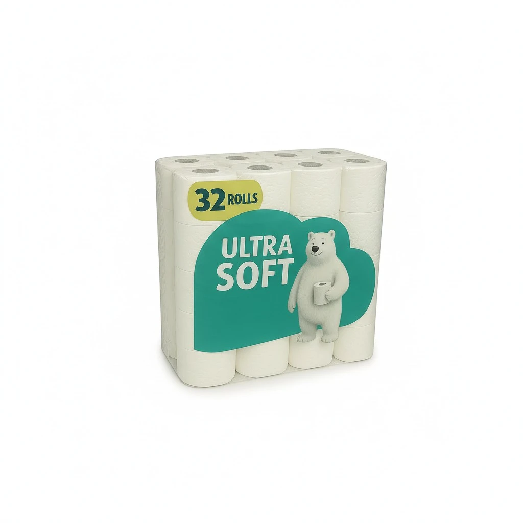 Ultra Soft Toilet Paper, 32 Rolls, 2-Ply Quilted Pattern, White, 128 Regular Roll Equivalent