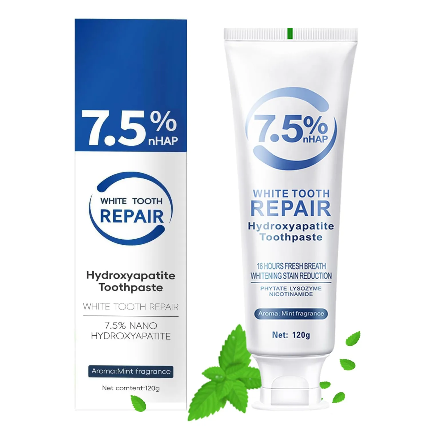Hydroxyapatite Toothpastes for Enamel Protection and Tooth Strengthening,Fresh Mint Flavor,Daily Use for Oral Care