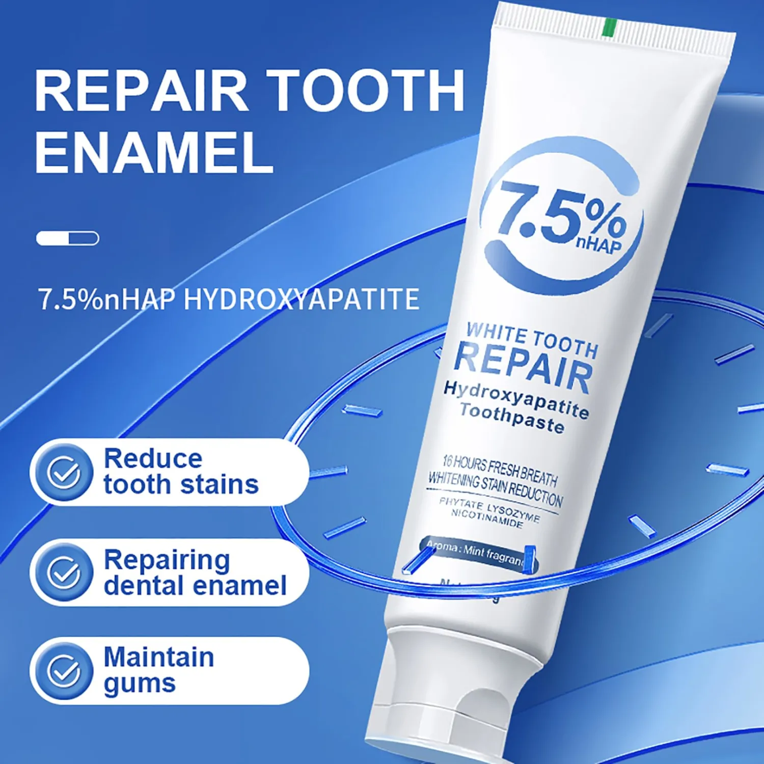 Hydroxyapatite Toothpastes for Enamel Protection and Tooth Strengthening,Fresh Mint Flavor,Daily Use for Oral Care