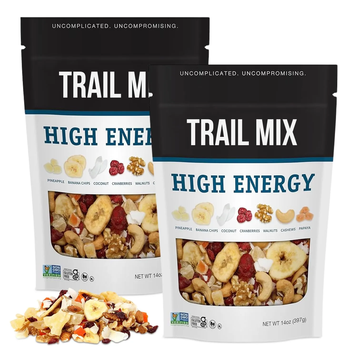 TrailMix 14Oz – 2-Pack High Energy Trail-Mix Individual Packs Ideal for Office, Hiking – Resealable Pouch Trail-Mix Snack Packs – No Preservatives, On The Go – Delicious and Fresh TrailMix, Kosher, Vegan and Gluten Friendly