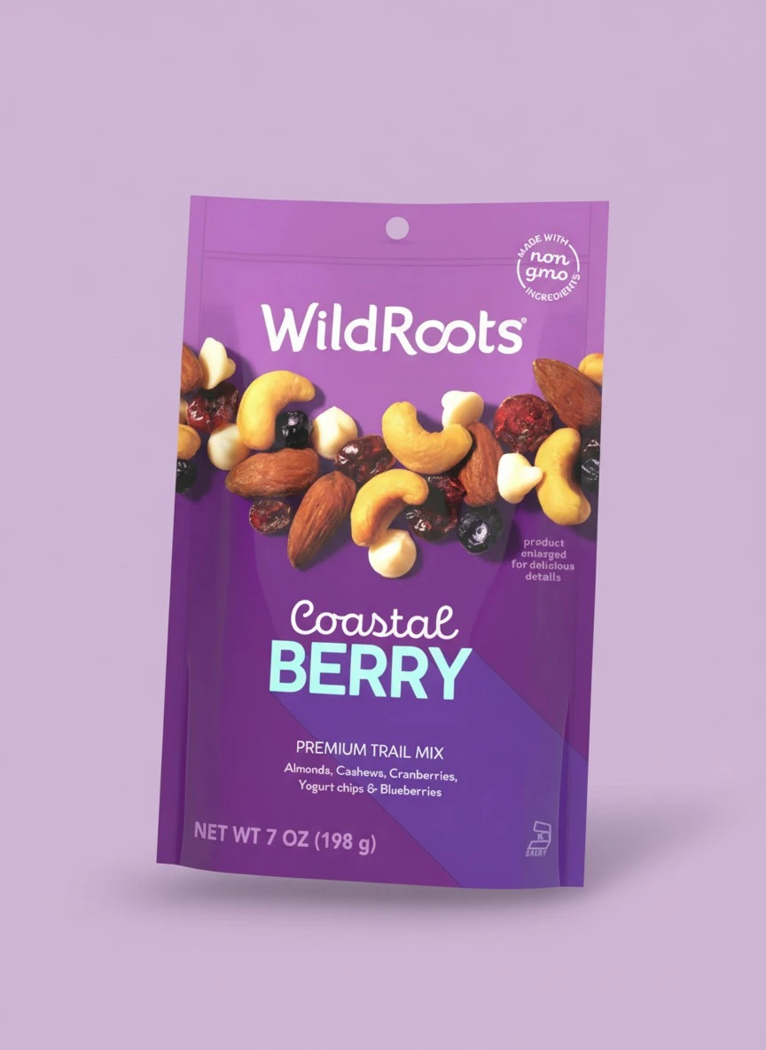 WildRoots Trail Mix, Made with Non-GMO Ingredients & Natural Flavor Coastal Berry, 7 Ounce (Pack of 1)