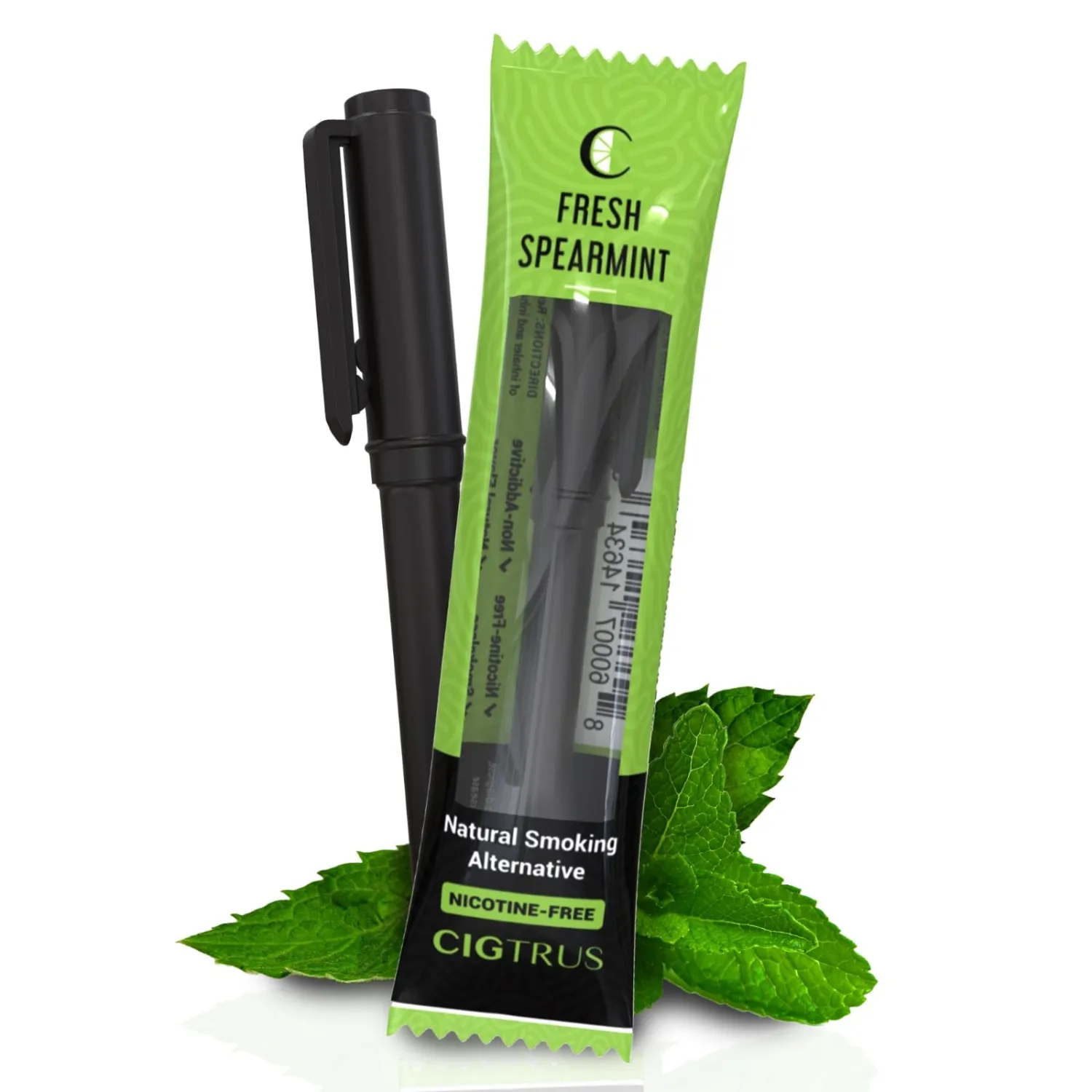 Natural Nicotine-Free & Tobacco-Free Smoking Alternative - Non-Electric Craving Relief, Quit Smoking Aid with Cigtrus (Fresh Spearmint)