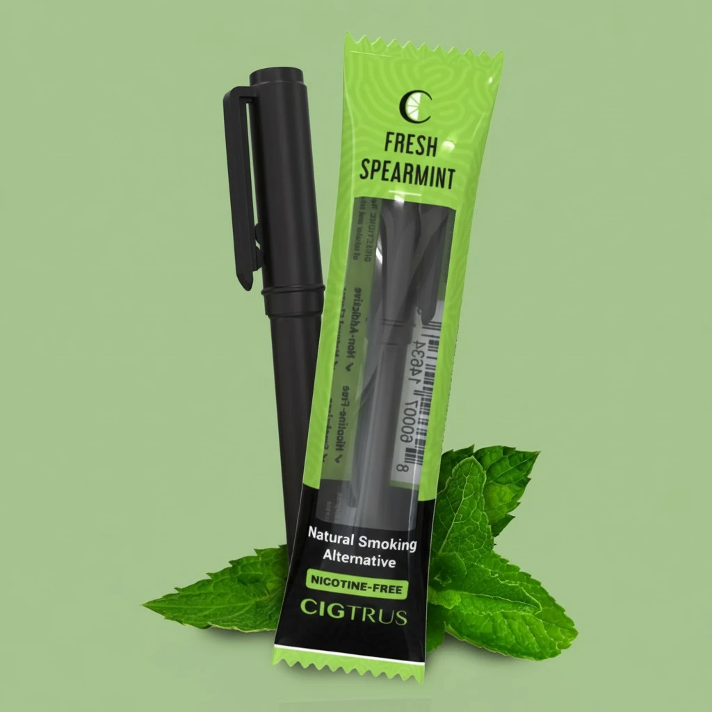 Natural Nicotine-Free & Tobacco-Free Smoking Alternative - Non-Electric Craving Relief, Quit Smoking Aid with Cigtrus (Fresh Spearmint)