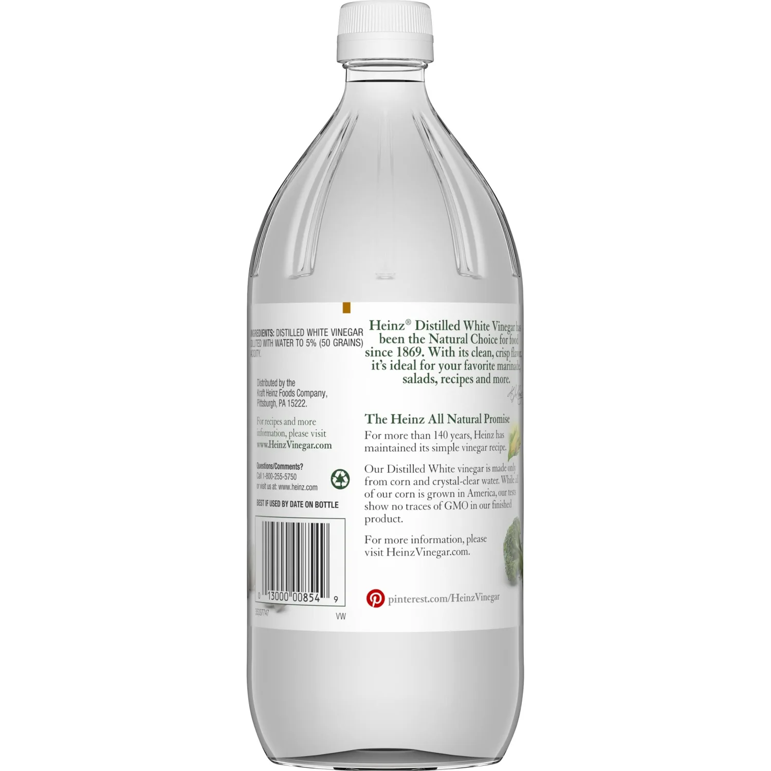 Heinz All Natural Distilled White Vinegar with 5% Acidity (32 fl oz Bottle) (Pack of 3)