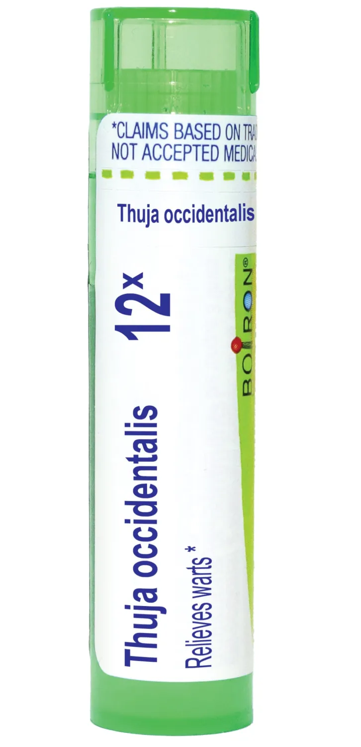 Boiron Thuja Occidentalis 12X Homeopathic Medicine for Painless Wart Removal - 80 Pellets