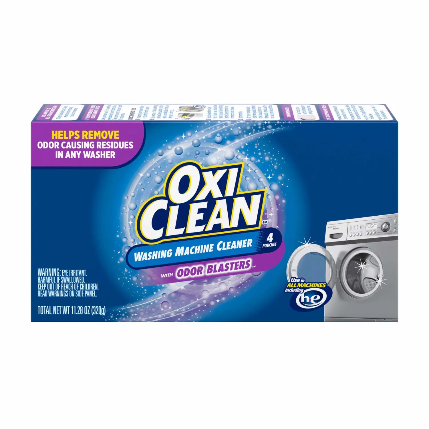 OxiClean Washing Machine Cleaner with Odor Blasters, 4 Count