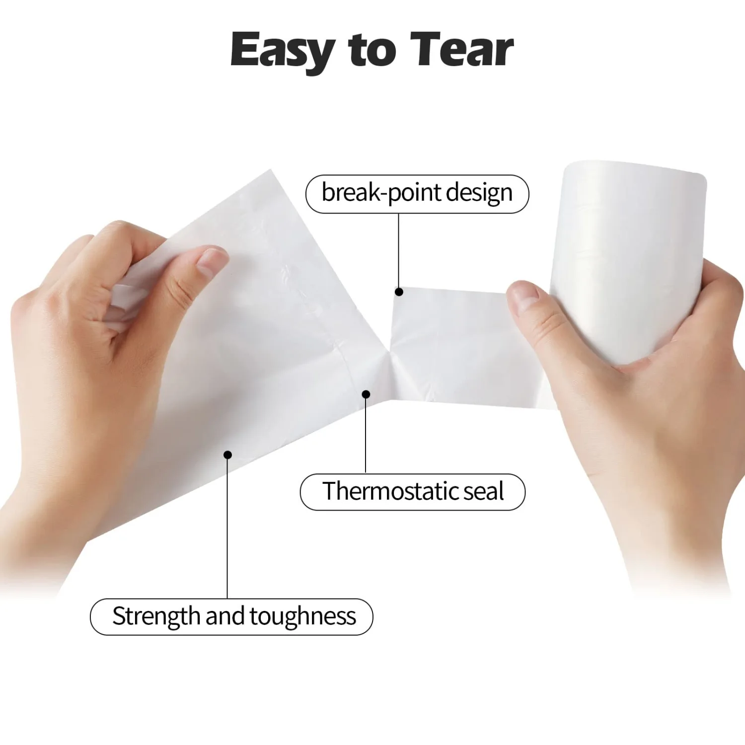2-4 Gallon Portable Trash Bags,120 Counts Thicken portable Small Garbage Bags for Office, Kitchen,Bedroom Trash Can,Strong Trash Bags（White）