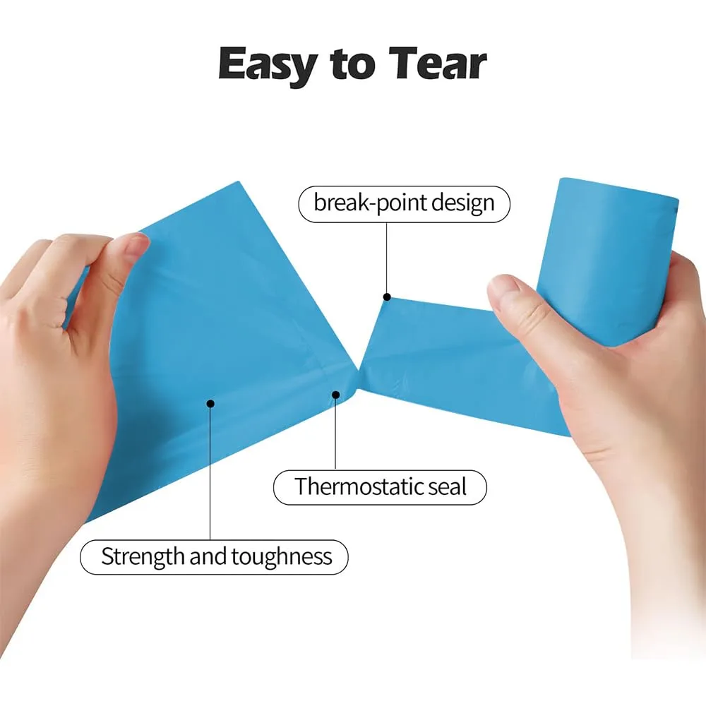 2-4 Gallon Portable Trash Bags,120 Counts Thicken portable Small Garbage Bags for Office, Kitchen,Bedroom Trash Can,Strong Trash Bags(Blue)
